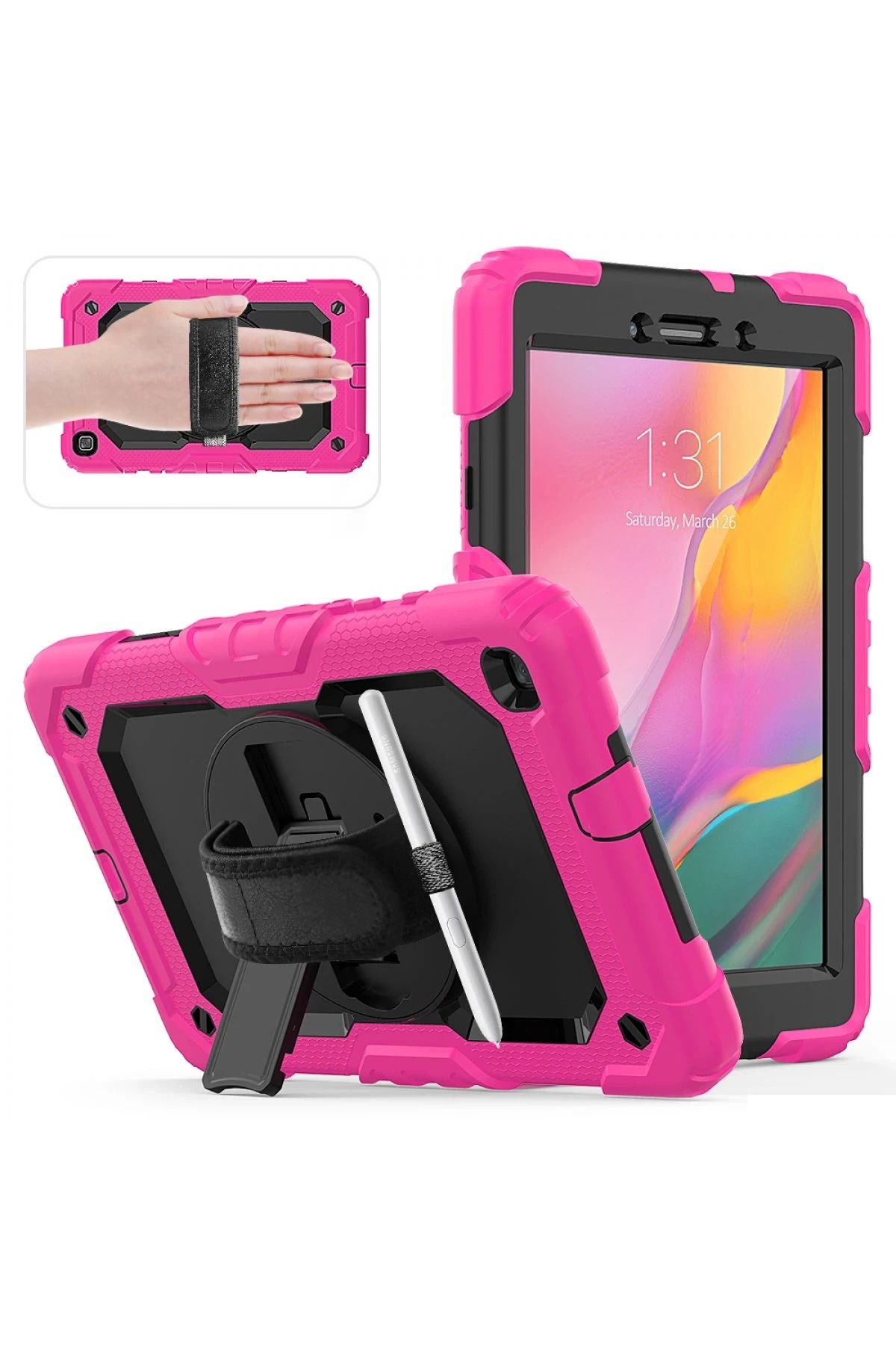NewFace Samsung Galaxy T290 Tab A 8 Kılıf Pars Tablet Kapak - Pembe WLZOR