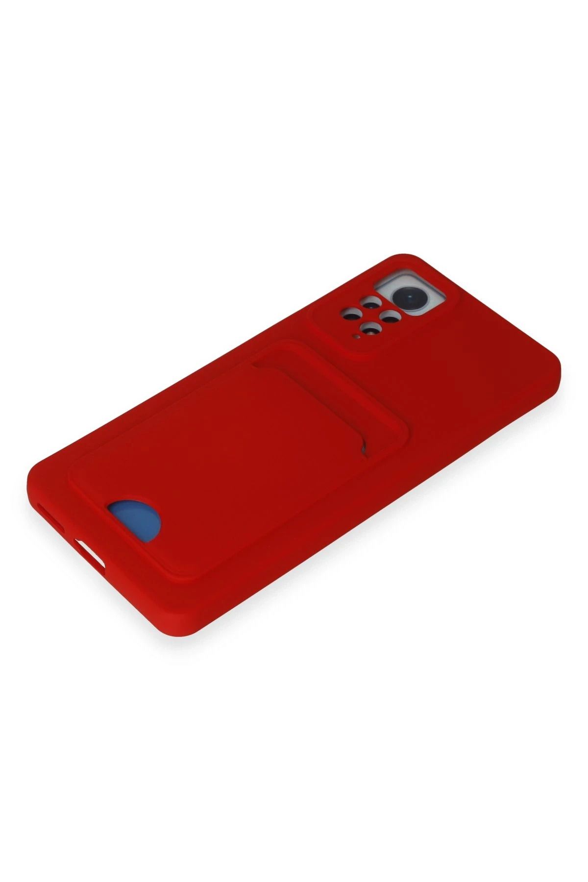 NewFace Xiaomi Redmi Note 11 Pro Kılıf Kelvin Kartvizitli Silikon - Kırmızı GLSTD