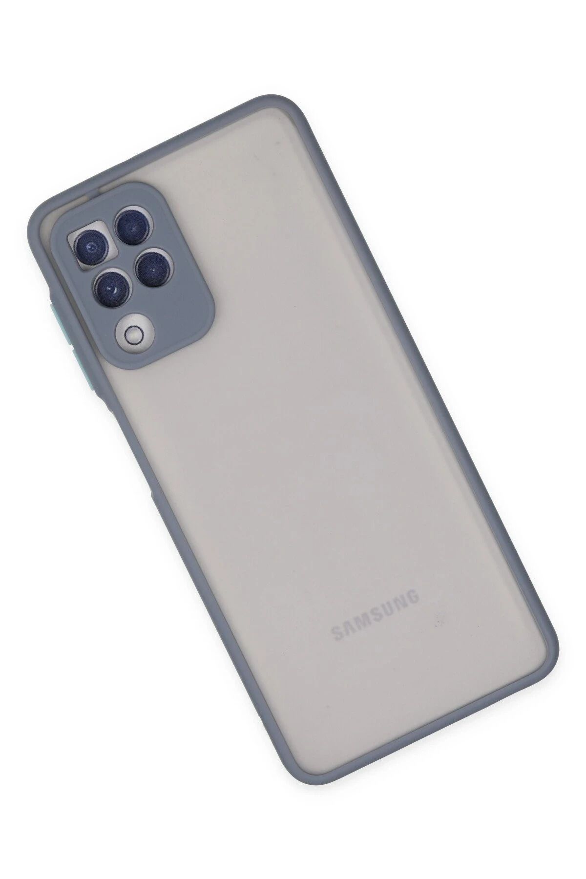 NewFace Samsung Galaxy A22 Kılıf Montreal Silikon Kapak - Gri GLSTD