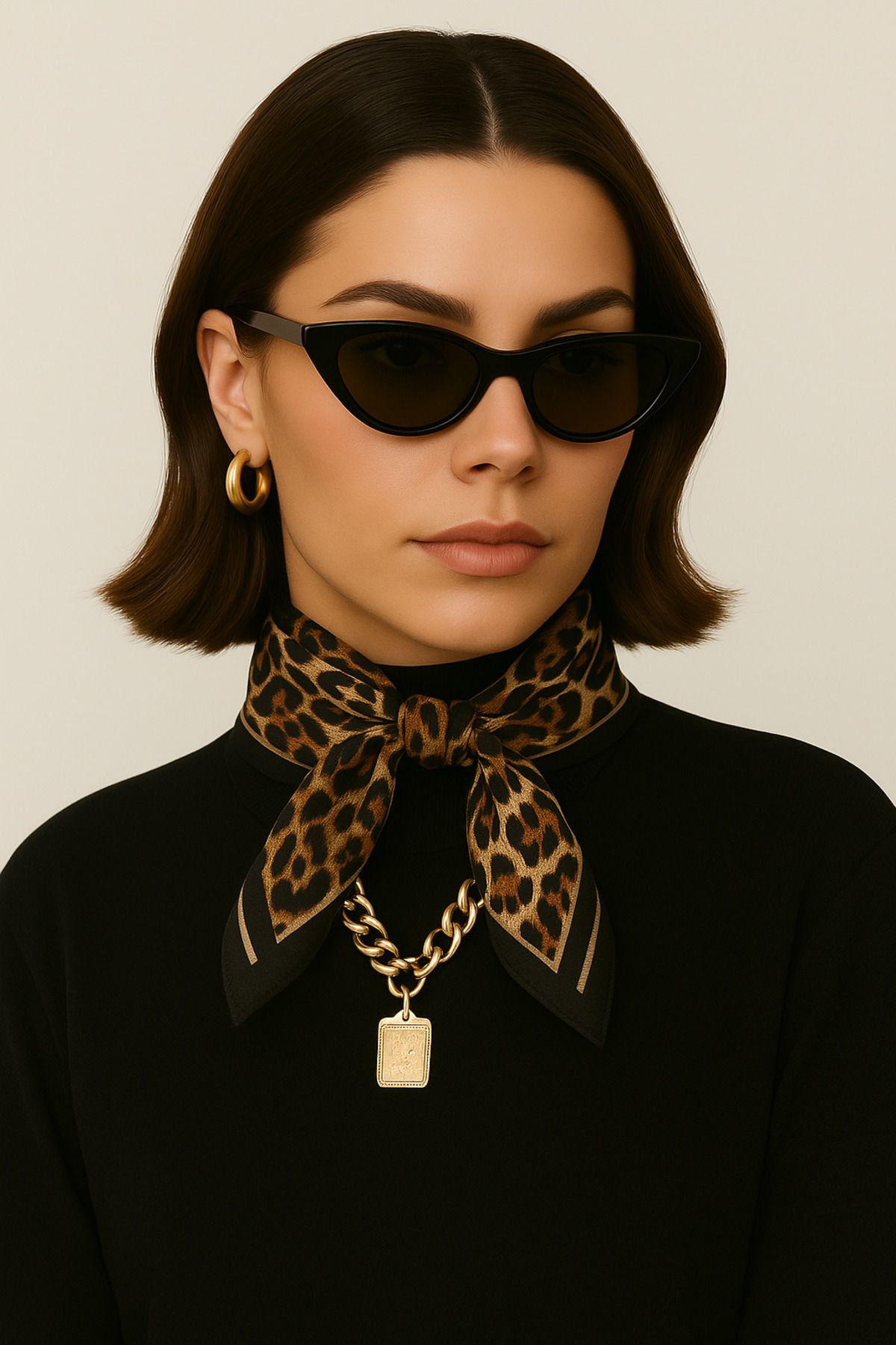 NOTHING-LEOPARD PATTERNED SATIN SCARF 4
