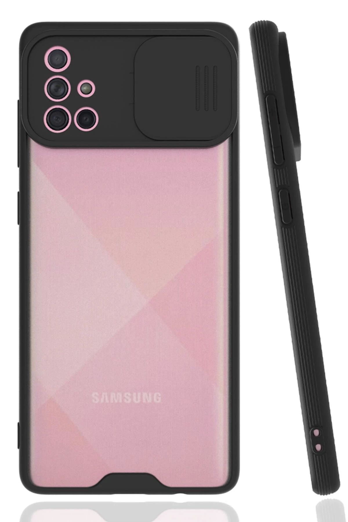 NewFace Samsung Galaxy A71 Kılıf Platin Kamera Koruma Silikon - Siyah SVLRS