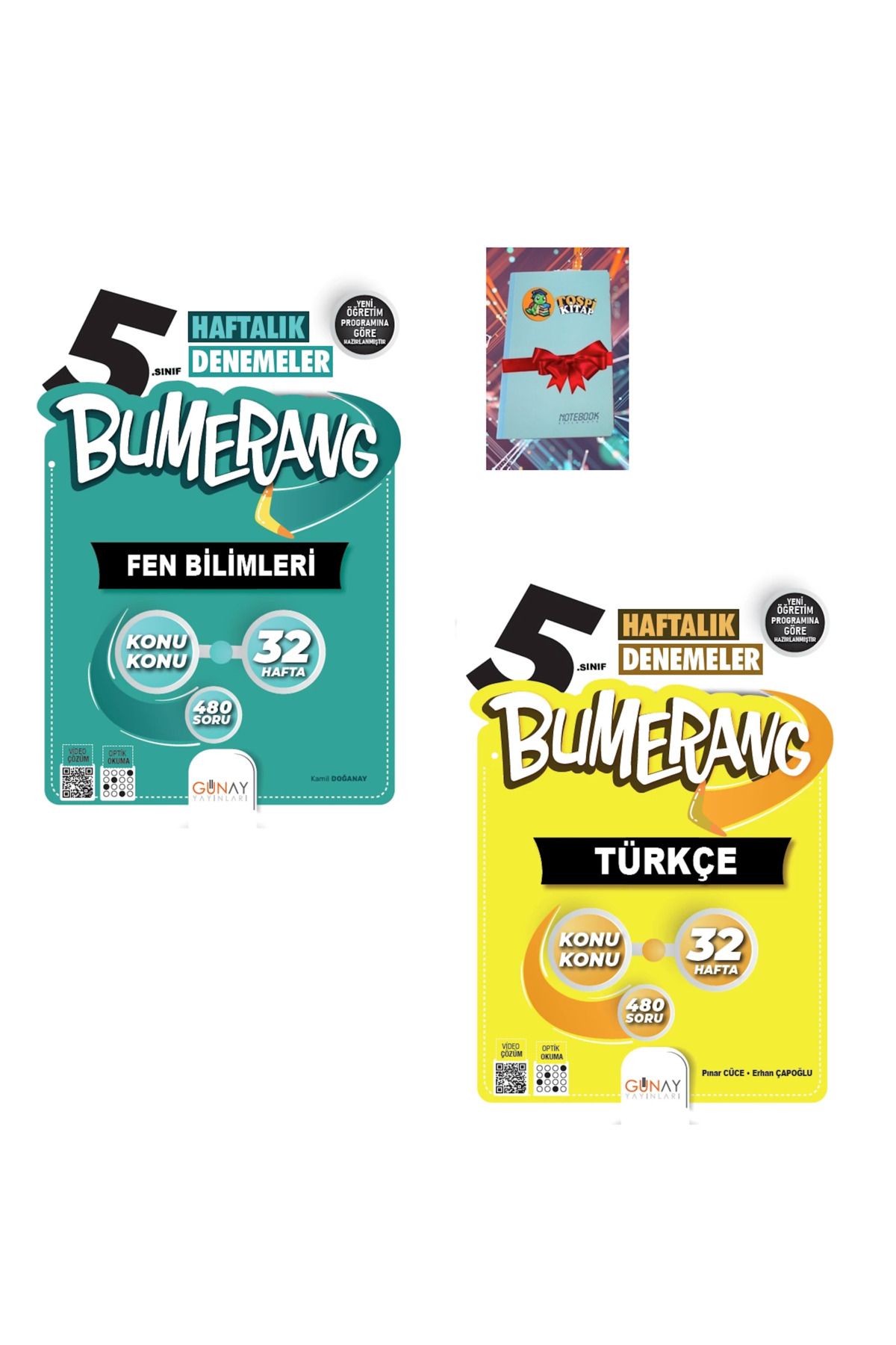 Günay Yayınları Bumerang 32 Haftalık FEN BİLİMLERİ + TÜRKÇE Denemeleri (NOT DEFTERİ HEDİYE)