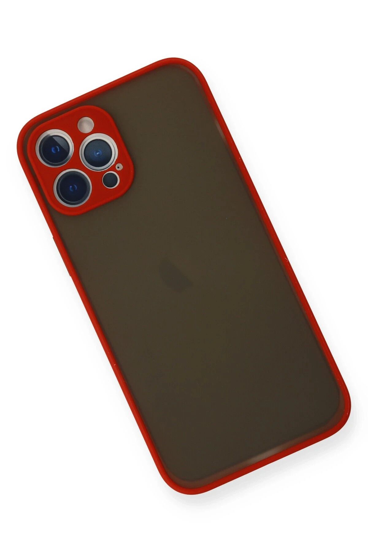 NewFace iPhone 12 Pro Max Kılıf Montreal Silikon Kapak - Kırmızı GLSTD