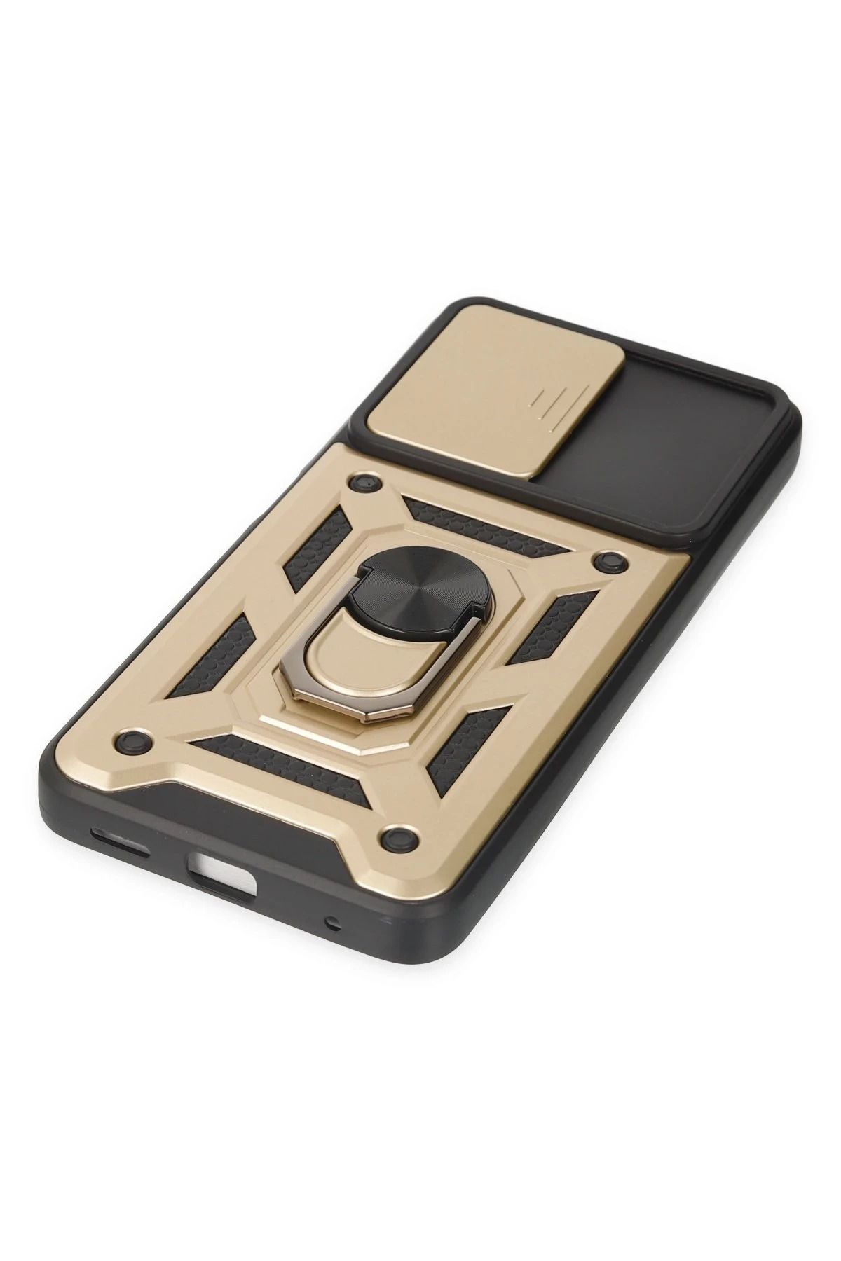 NewFace Xiaomi Poco X3 GT Kılıf Pars Lens Yüzüklü Silikon - Gold GLSTD