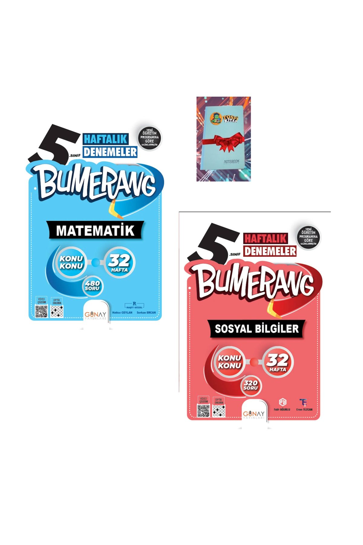 Günay Yayınları Bumerang 32 Haftalık MATEMATİK + SOSYAL BİLGİLER Denemeleri (NOT DEFTERİ HEDİYE)