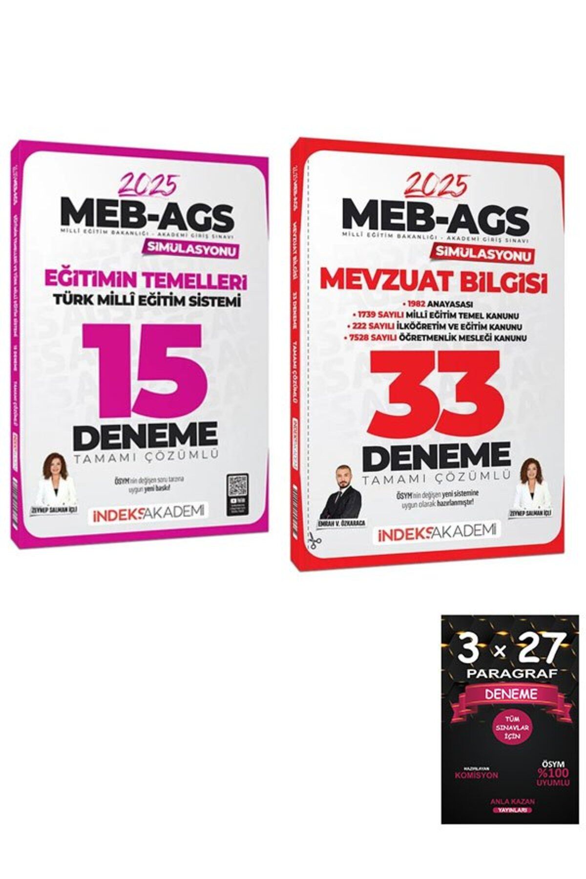 İndeks Akademi Yayıncılık İndeks Akademi 2025 MEB-AGS Simülasyonu Eğitimin Temelleri ve Türk Milli Eğitim Sistemi+Mevzuat Bil