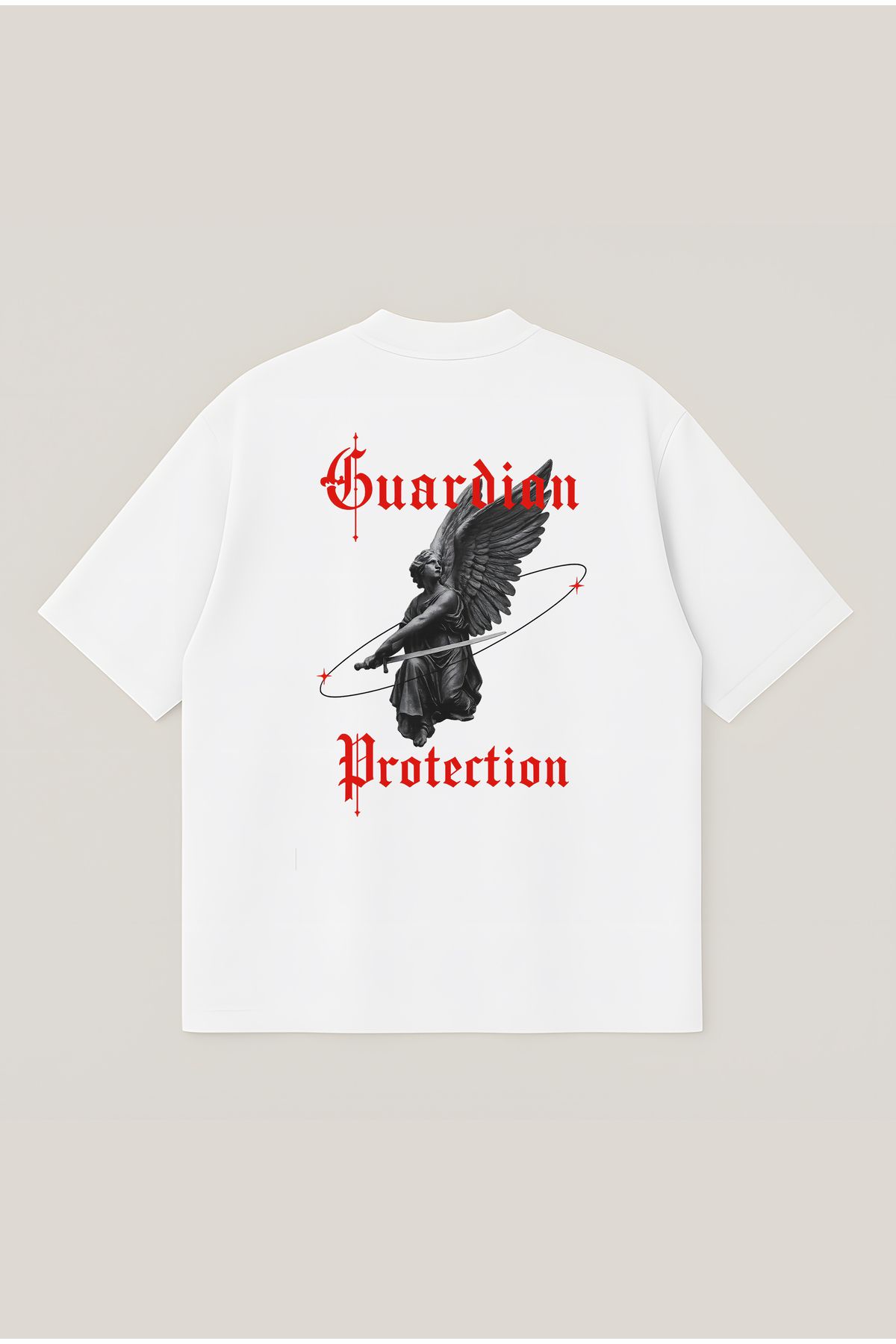 Moon Dancer Guardian Unisex Oversize Baskılı Boxy Fit Kalın Kumaşlı T-shirt