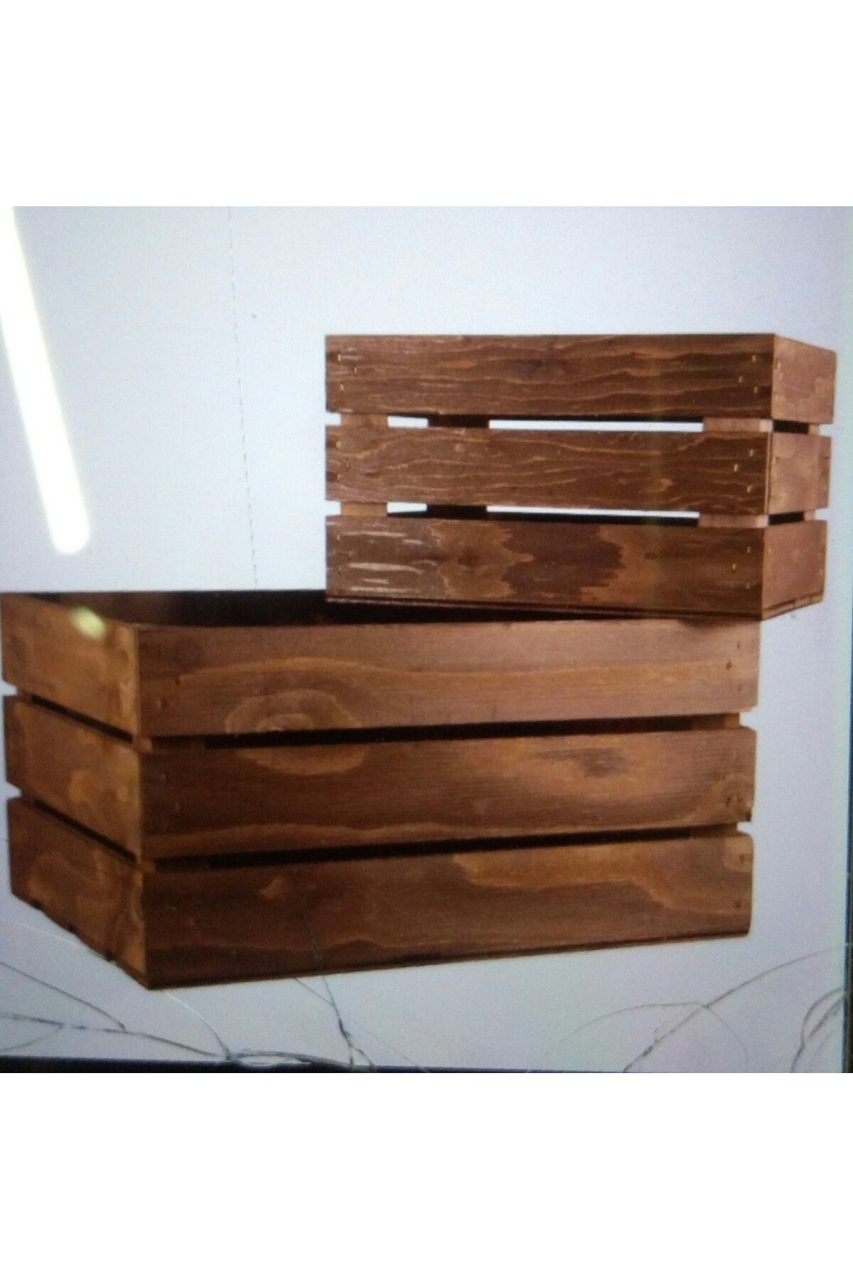 ASUDE Ahşap kasa 2li takım