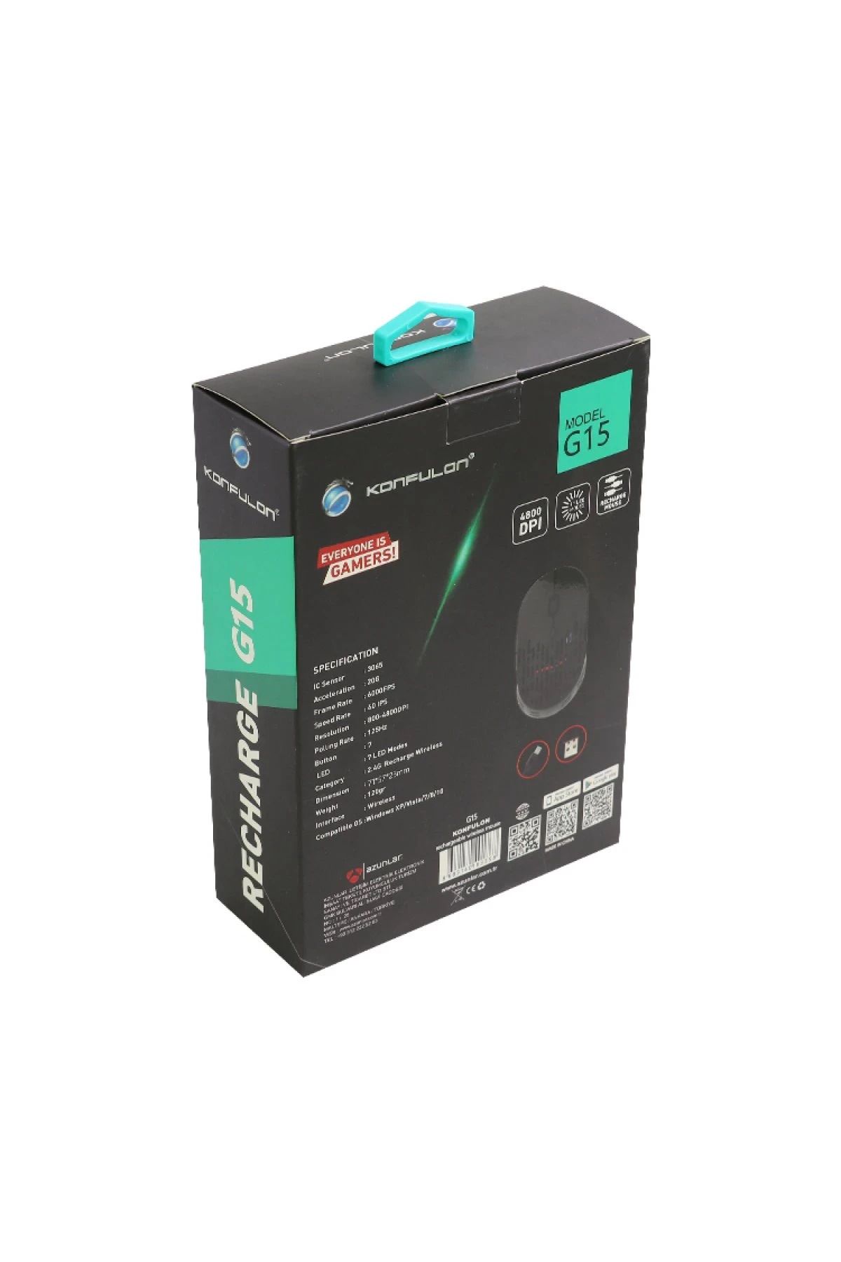 Konfulon G15 RGB Işıklı Şarjlı 4800 DPI Kablosuz Mouse GLSTD