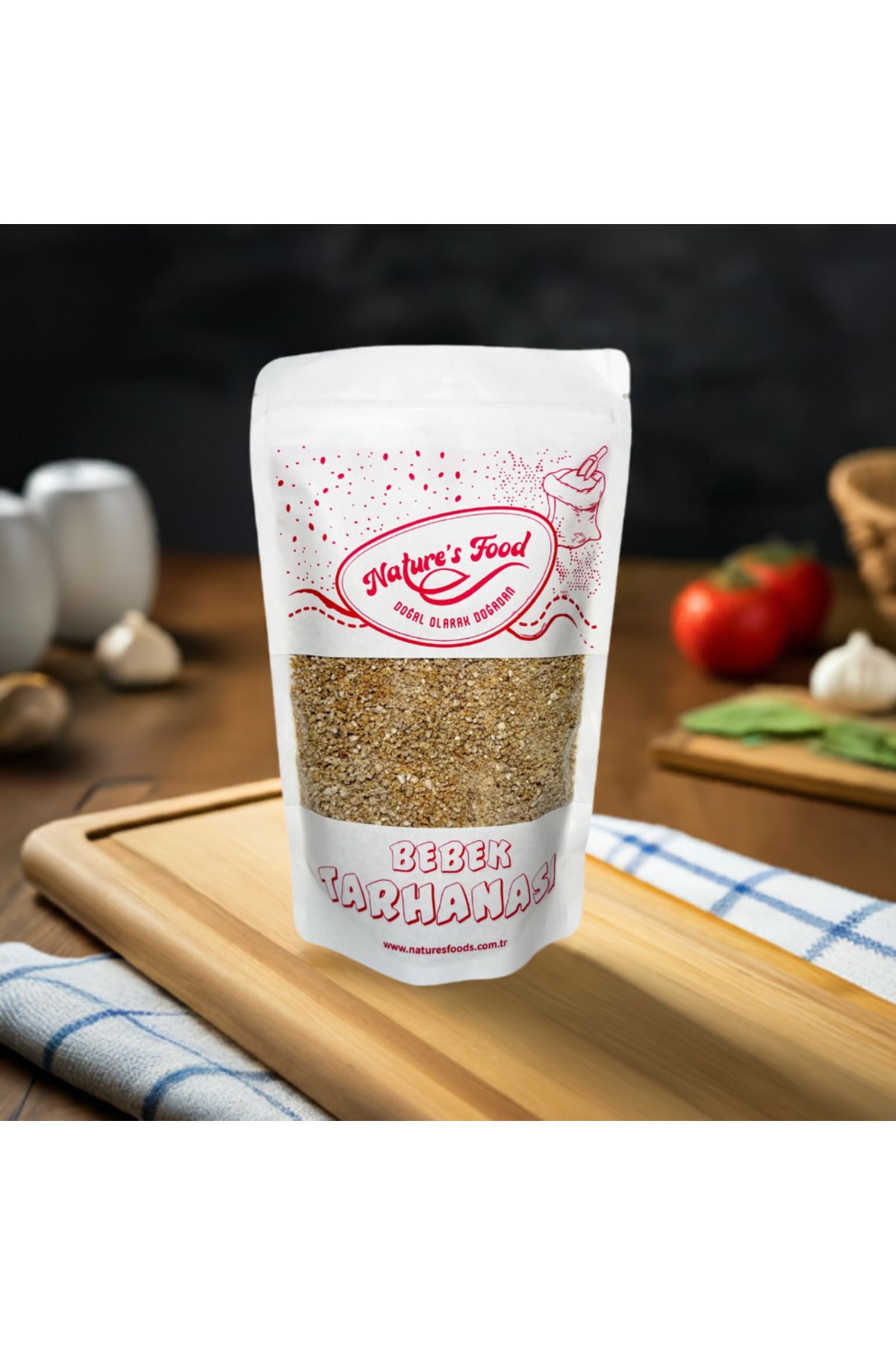 NATURES FOOD Klasik Bebek Tarhanası 400 gr Yoğurt (%42,8), buğday unu (%35,7), buğday ruşeymi (%21,5).