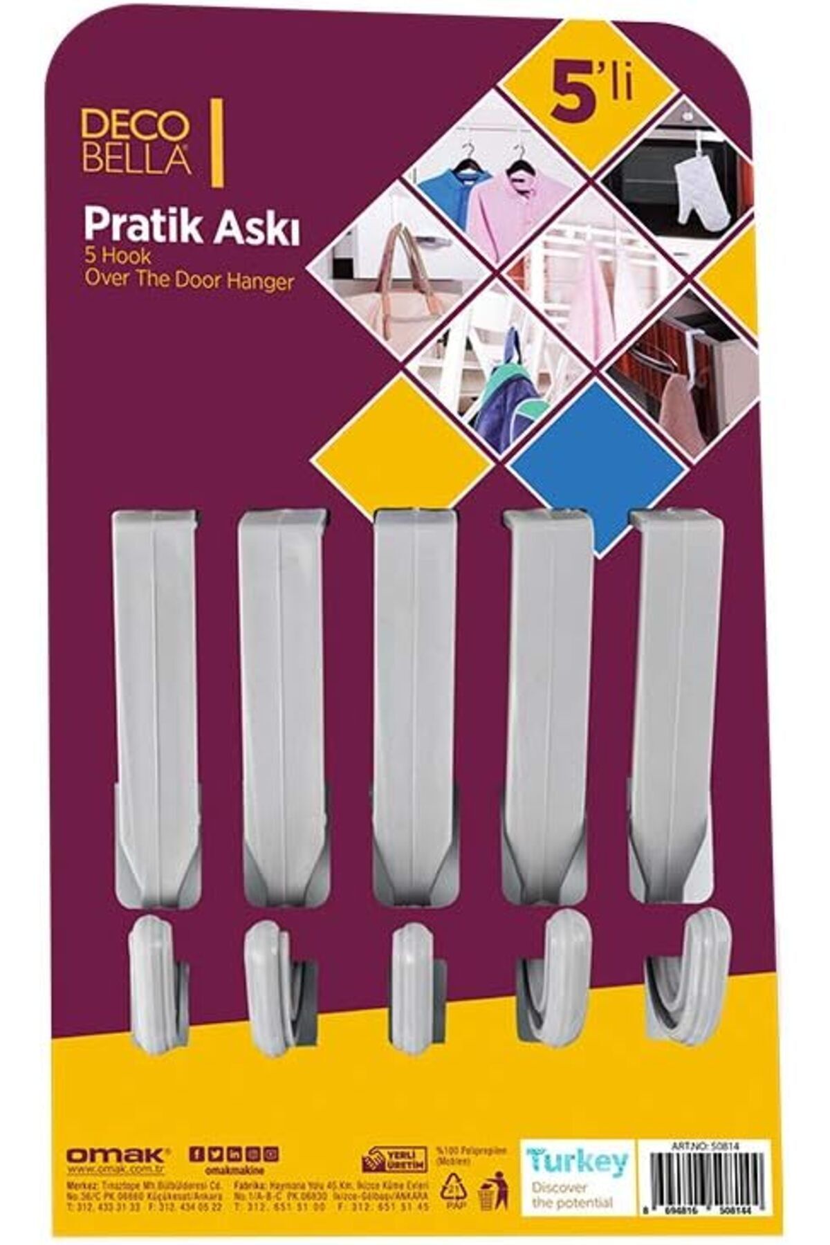 STOREMAX jvnnSHOP 5 'li Pratik Askı, Çok Renkli 646268