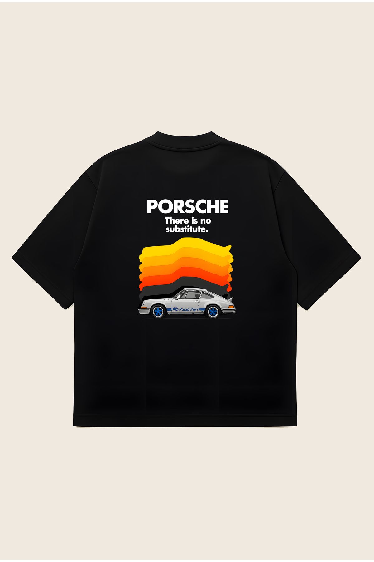 Moon Dancer Porshce Unisex Oversize Baskılı Boxy Fit Kalın Kumaşlı T-shirt