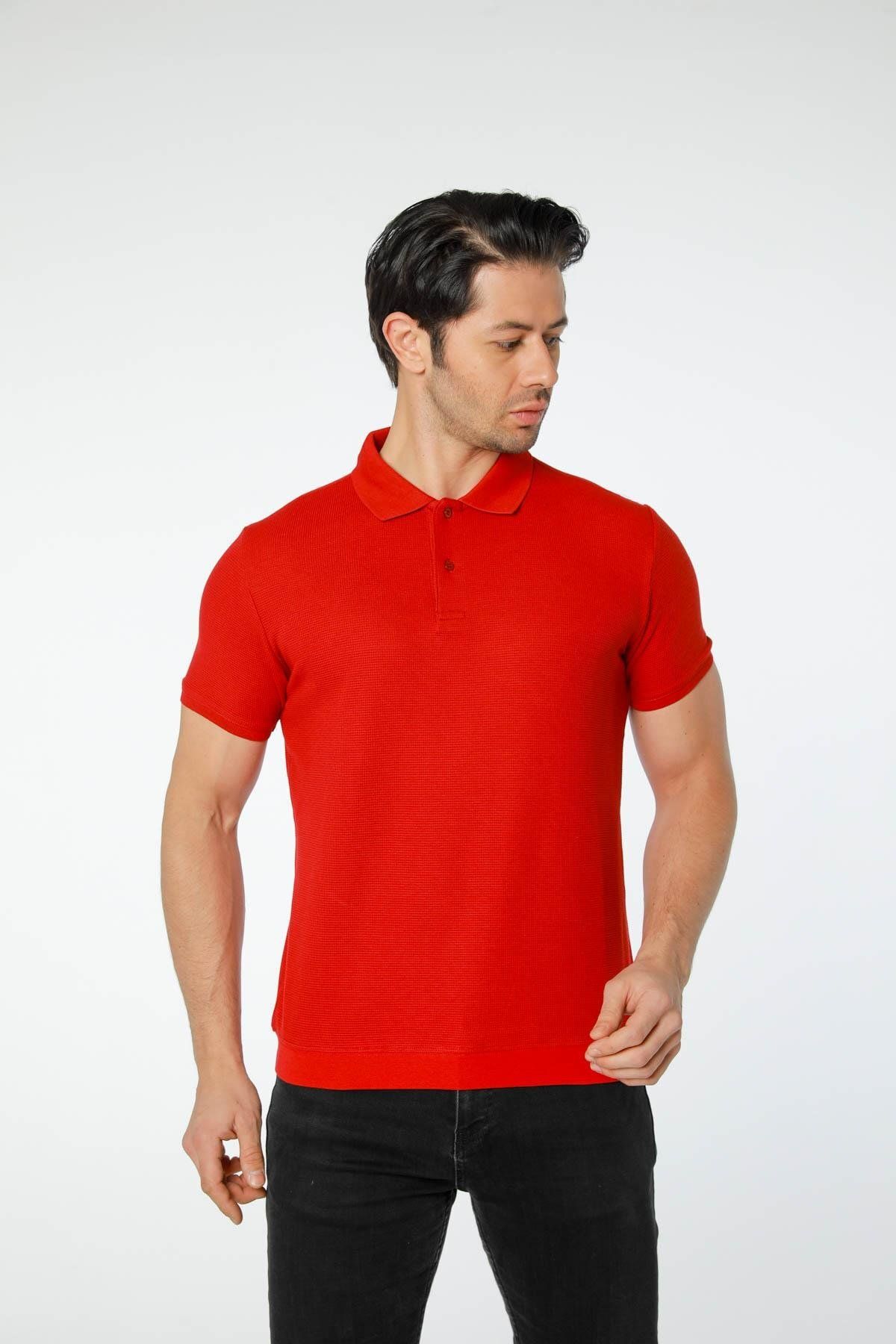 rugatchi Waffle Dokulu Polo Yaka T-Shirt