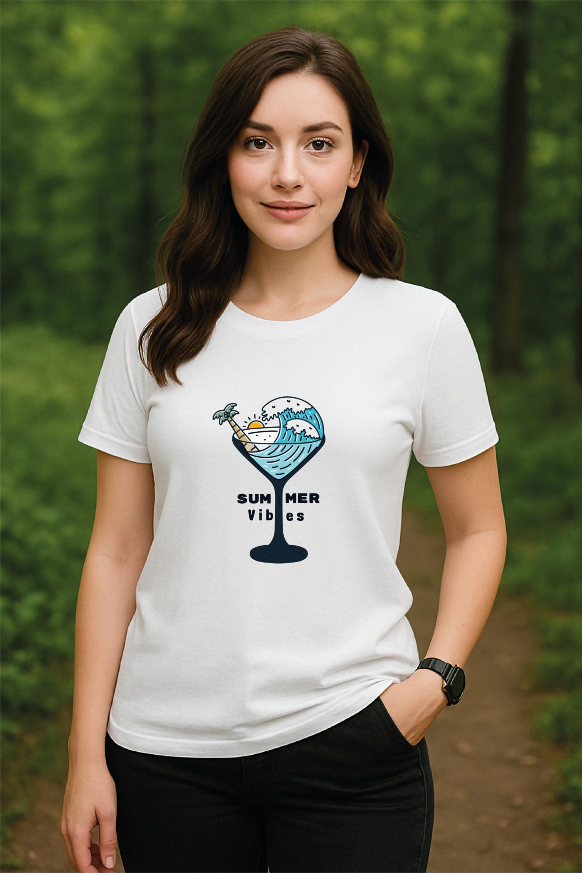 OFİSEHEDİYE WHITE QUOTES PREMIUM UNISEX T-SHIRT SUMMER VIBES