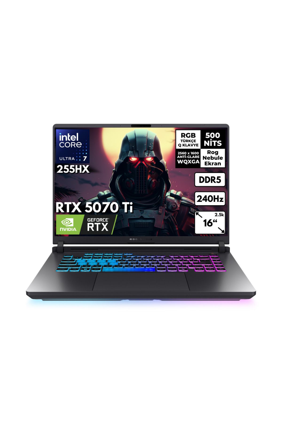 ASUS Rog Strix G16 Ultra 7-255HX 48GB 512 GBSSD RTX5070 Ti (12GB) 16" Freedos G615LR-S5214HMF20
