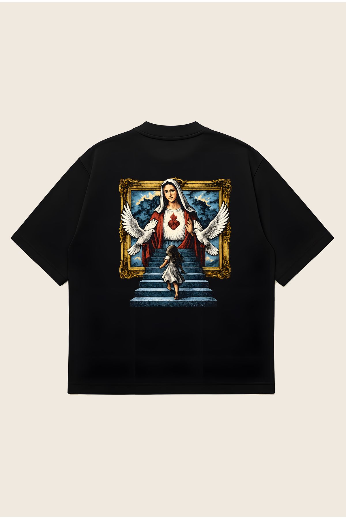 Moon Dancer Mother Marry Unisex Oversize Baskılı Boxy Fit Kalın Kumaşlı T-shirt