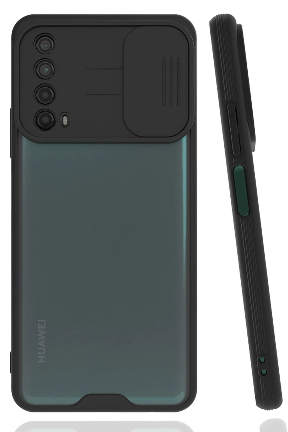 NewFace Huawei P Smart 2021 Kılıf Platin Kamera Koruma Silikon - Siyah WLZOR
