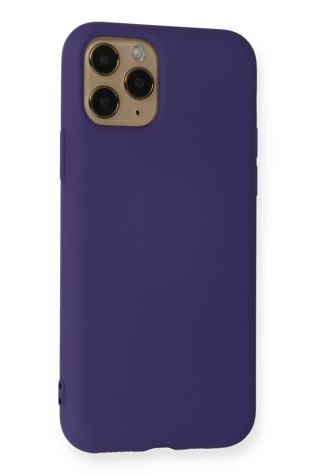 NewFace iPhone 11 Pro Max Kılıf Nano içi Kadife Silikon - Mor uyumlu