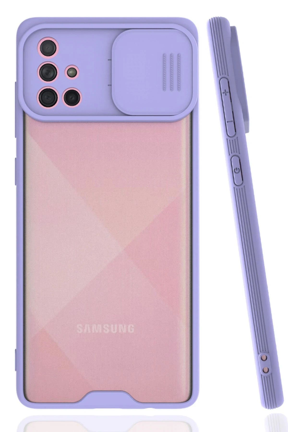 NewFace Samsung Galaxy A71 Kılıf Platin Kamera Koruma Silikon - Lila SVLRS