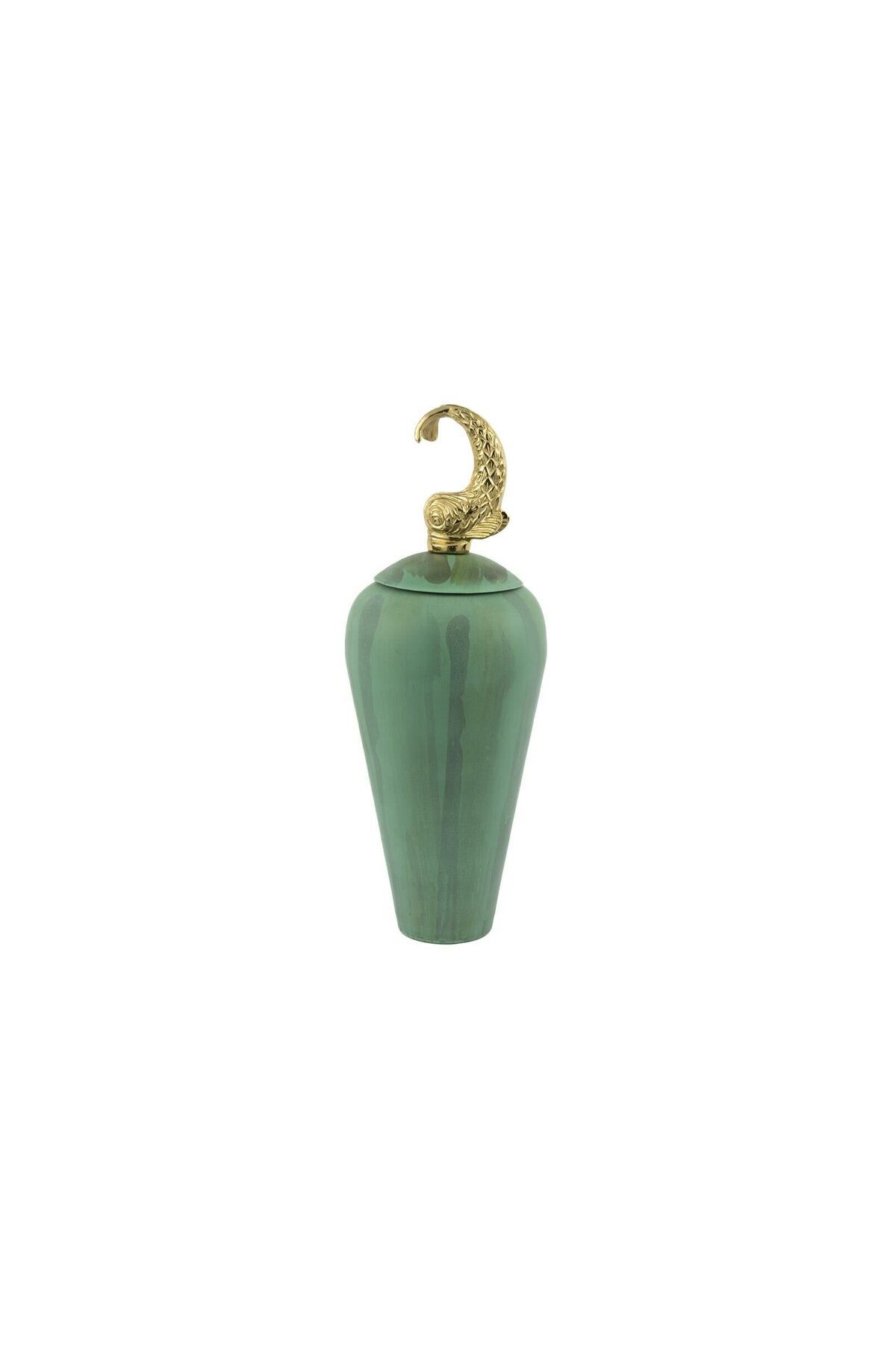 Mikasa Moor Dorado Gold Yeşil Metal Vazo 17x46cm