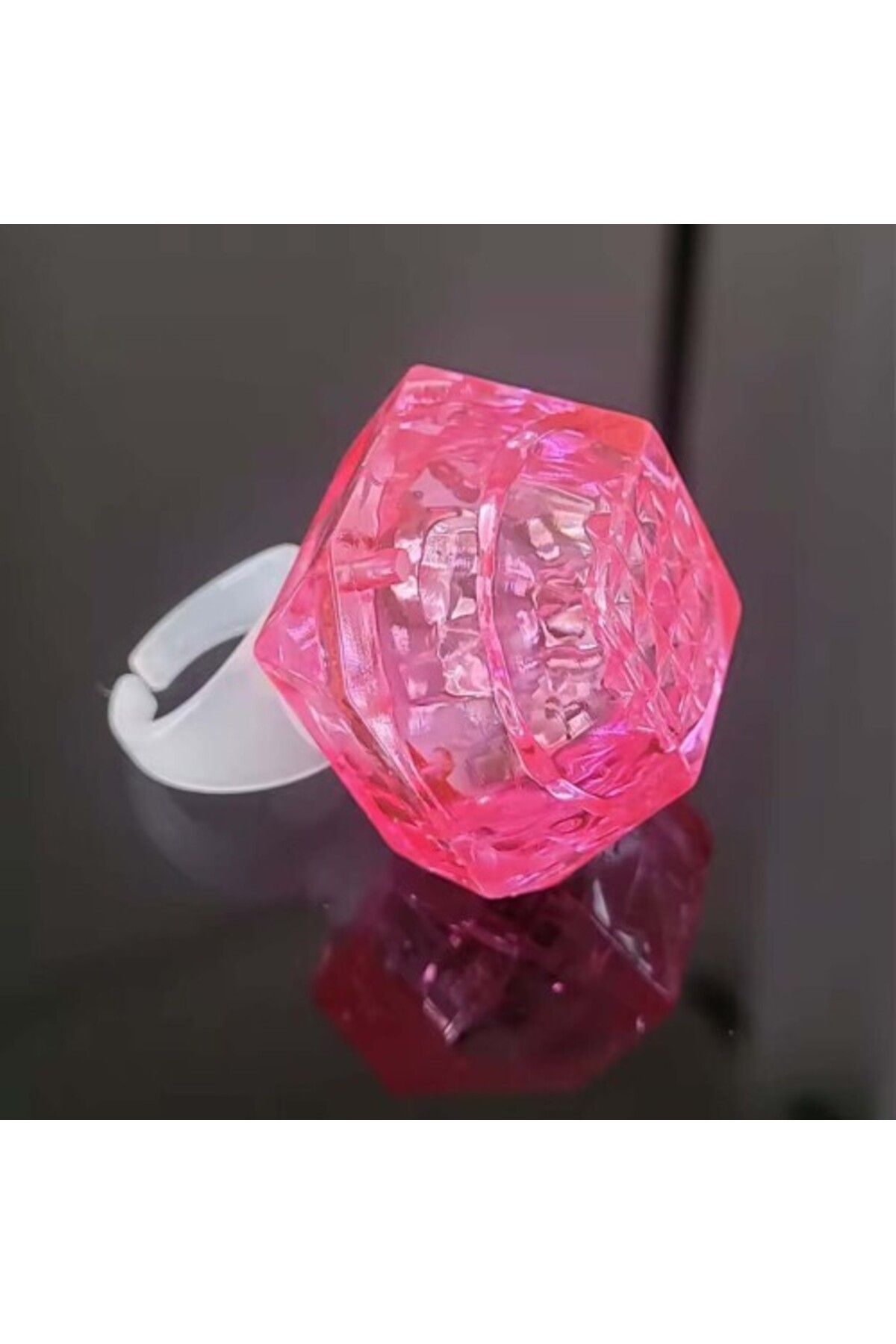 Otocub Kristal Tasarımlı Led Işıklı Pembe Yüzük