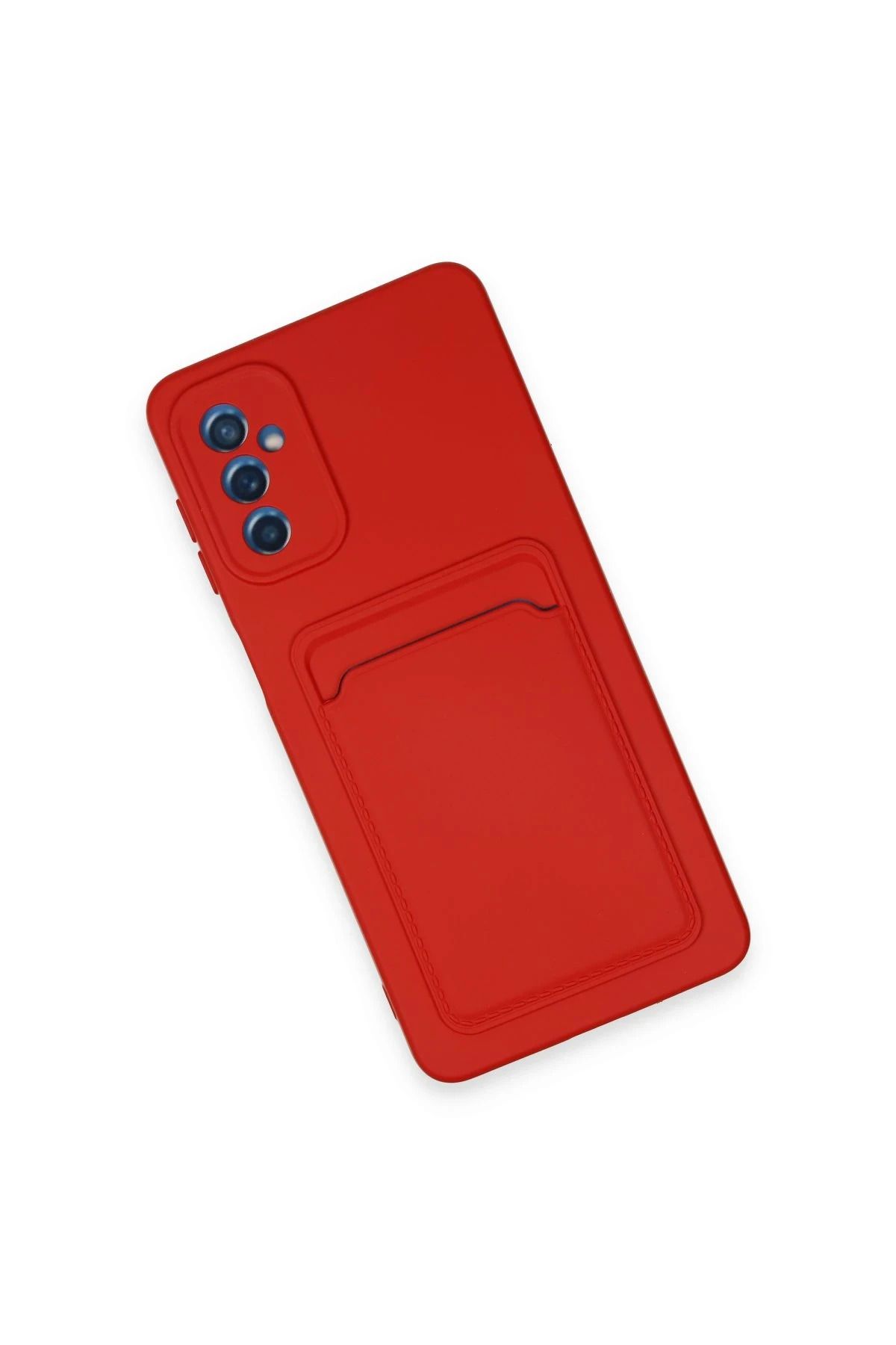 NewFace Samsung Galaxy A14 4G Kılıf Kelvin Kartvizitli Silikon - Kırmızı GLSTD