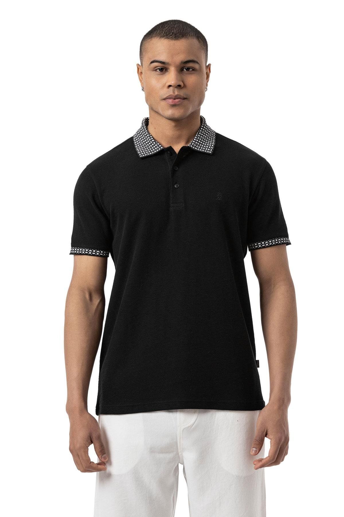 rugatchi Flamlı Waffle Polo Yaka T-Shirt