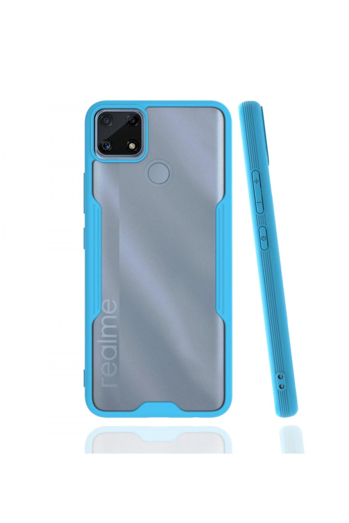 NewFace Realme C25 Kılıf Platin Silikon - Mavi GLSTD