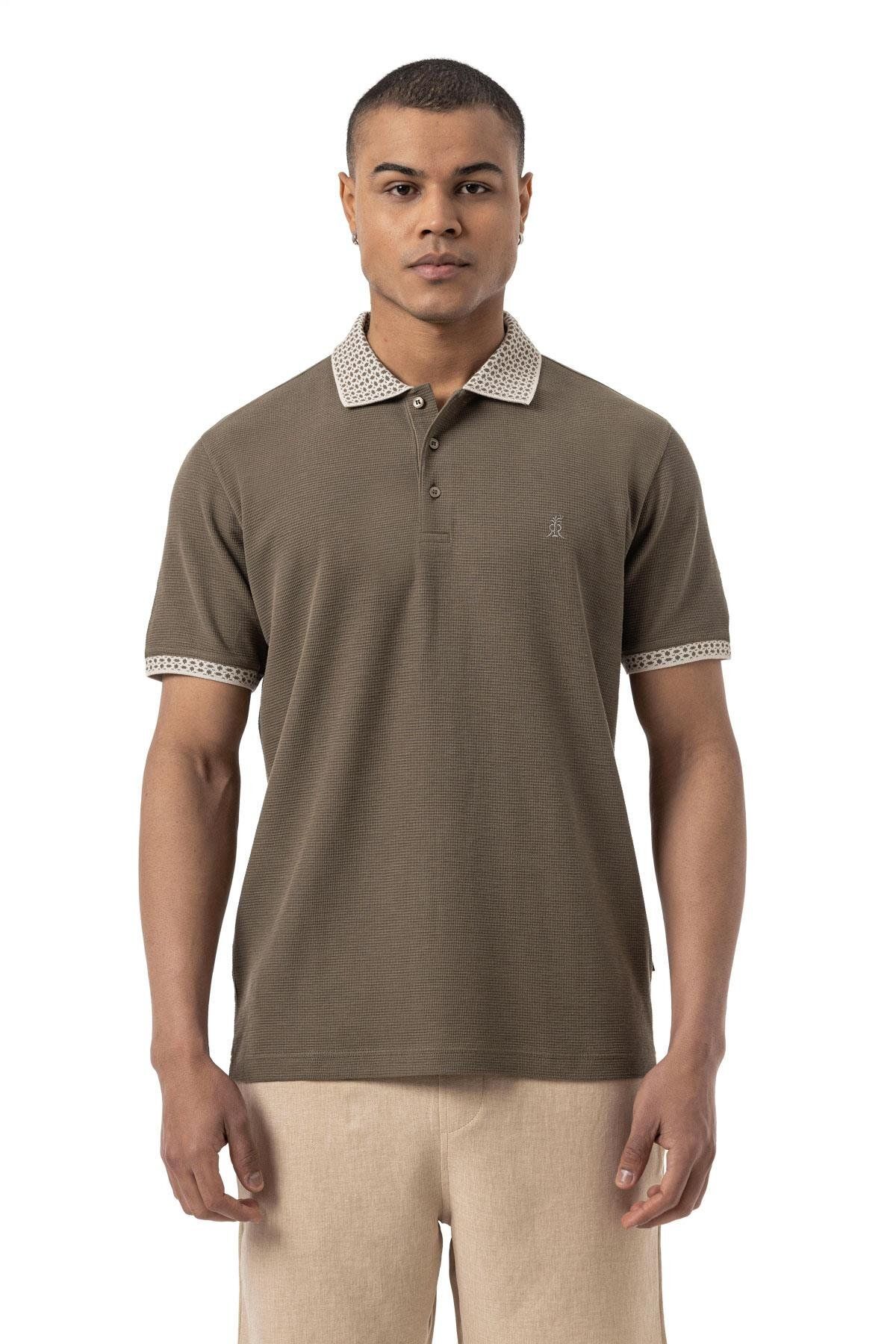 rugatchi Flamlı Waffle Polo Yaka T-Shirt