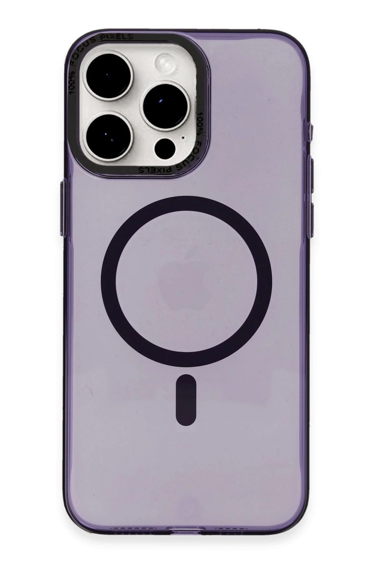 NewFace iPhone 15 Pro Max Kılıf Anka PC Magneticsafe Sert Metal Kapak - Mor NRMSA