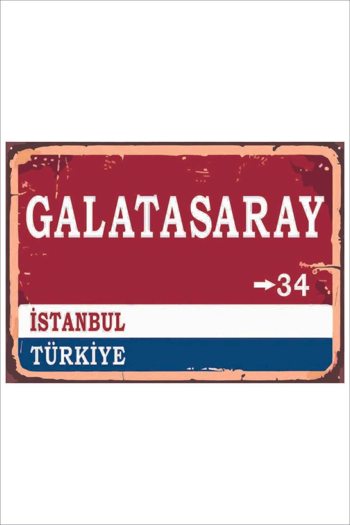 Yeni Yıldız Reklam RETRO GALATASARAY 34 İSTANBUL A4 VİNTAGE TABLO