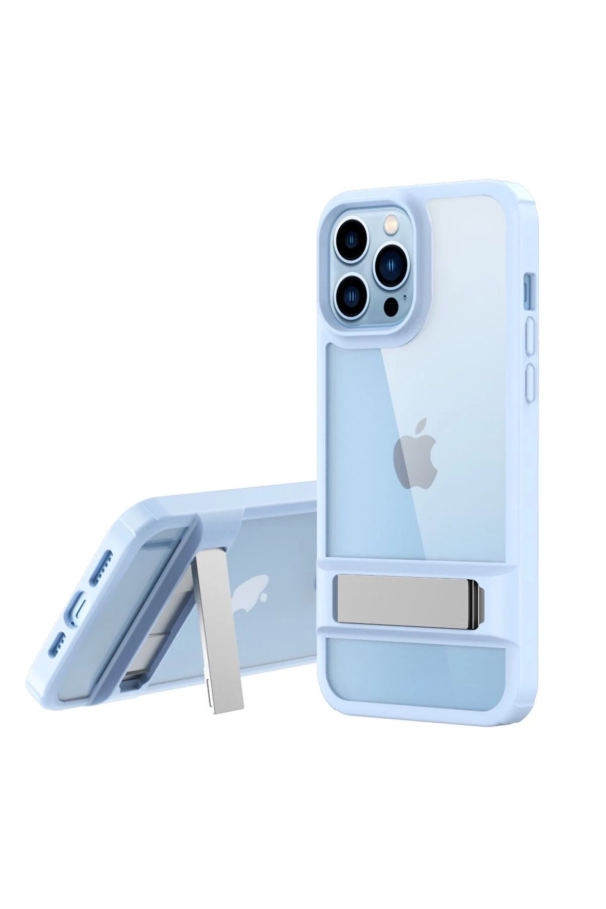 NewFace iPhone 13 Pro Max Kılıf Rolet Stand Kapak - Sierra Blue NRMSA