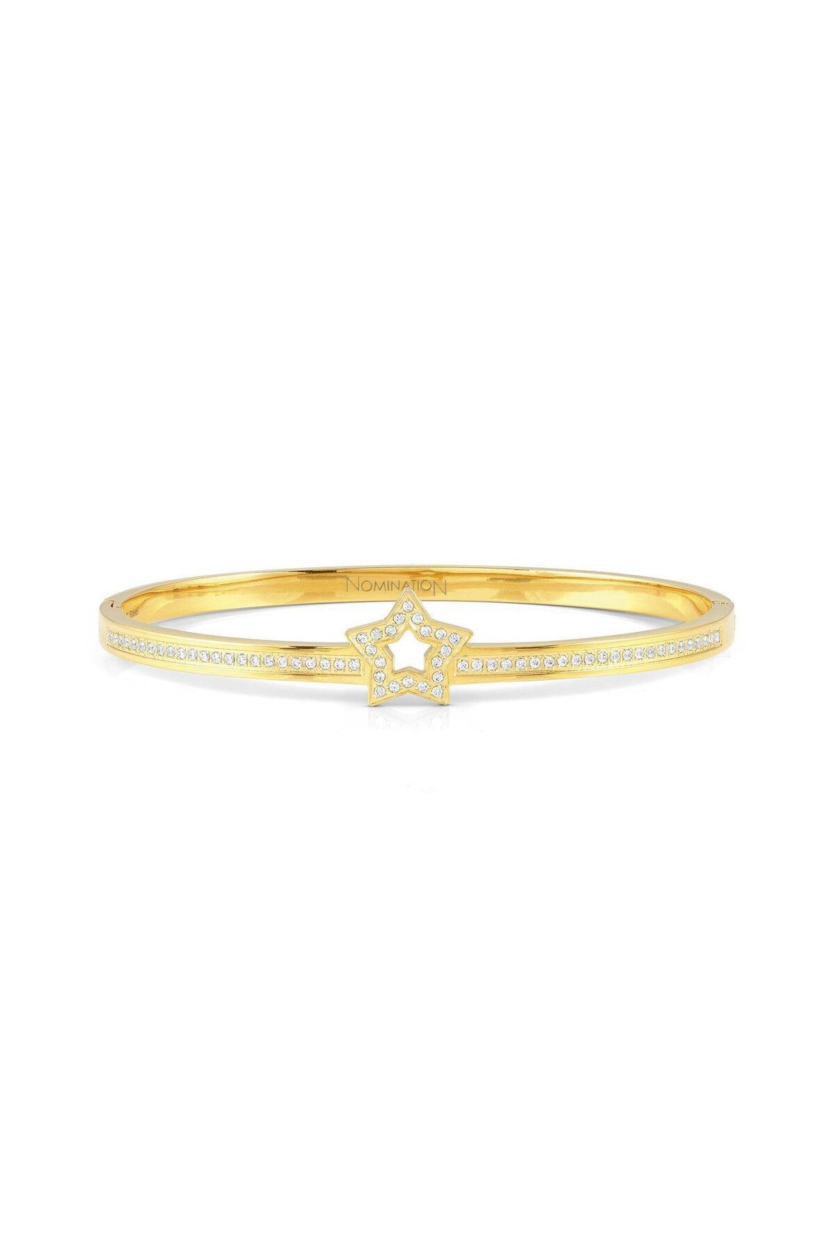 NOMİNATİON PRETTY BANGLES Bileklik Paslanmaz Çelik Zirkonlu Yıldız Kelepçe GOLD