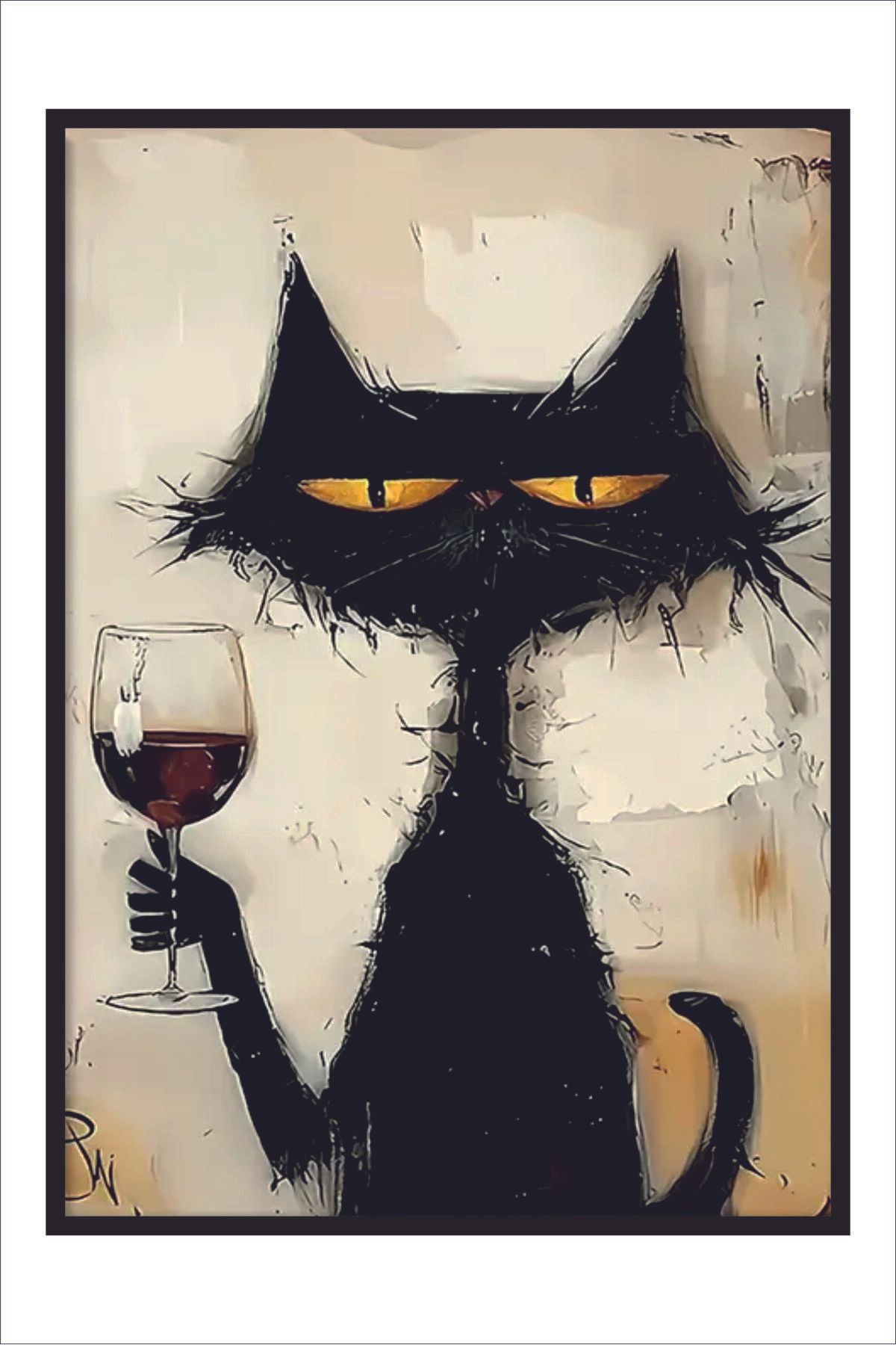 Yeni Yıldız Reklam RETRO KEDİ ÇERÇEVE GÖRÜNÜMLÜ A4 TABLO
