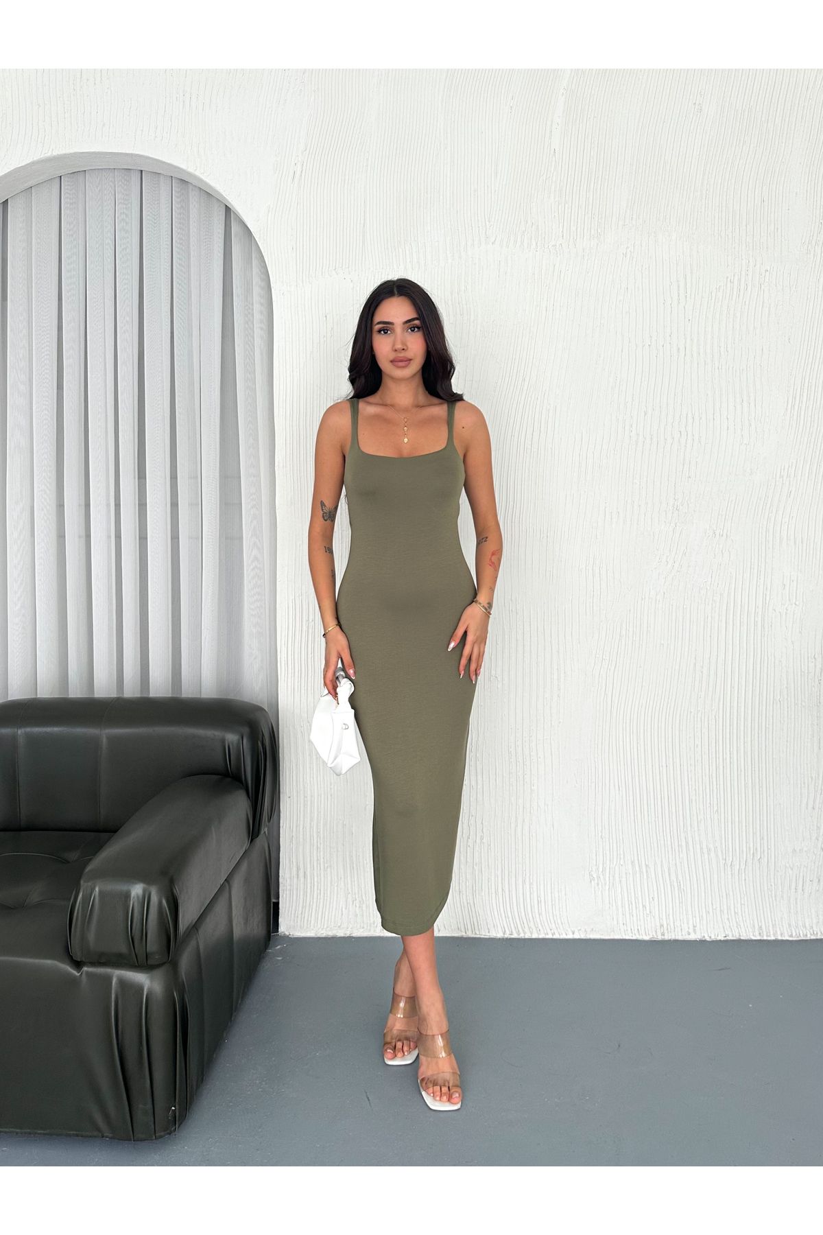 SBL COLLECTION Askılı Uzun Viskon Kadın Elbise