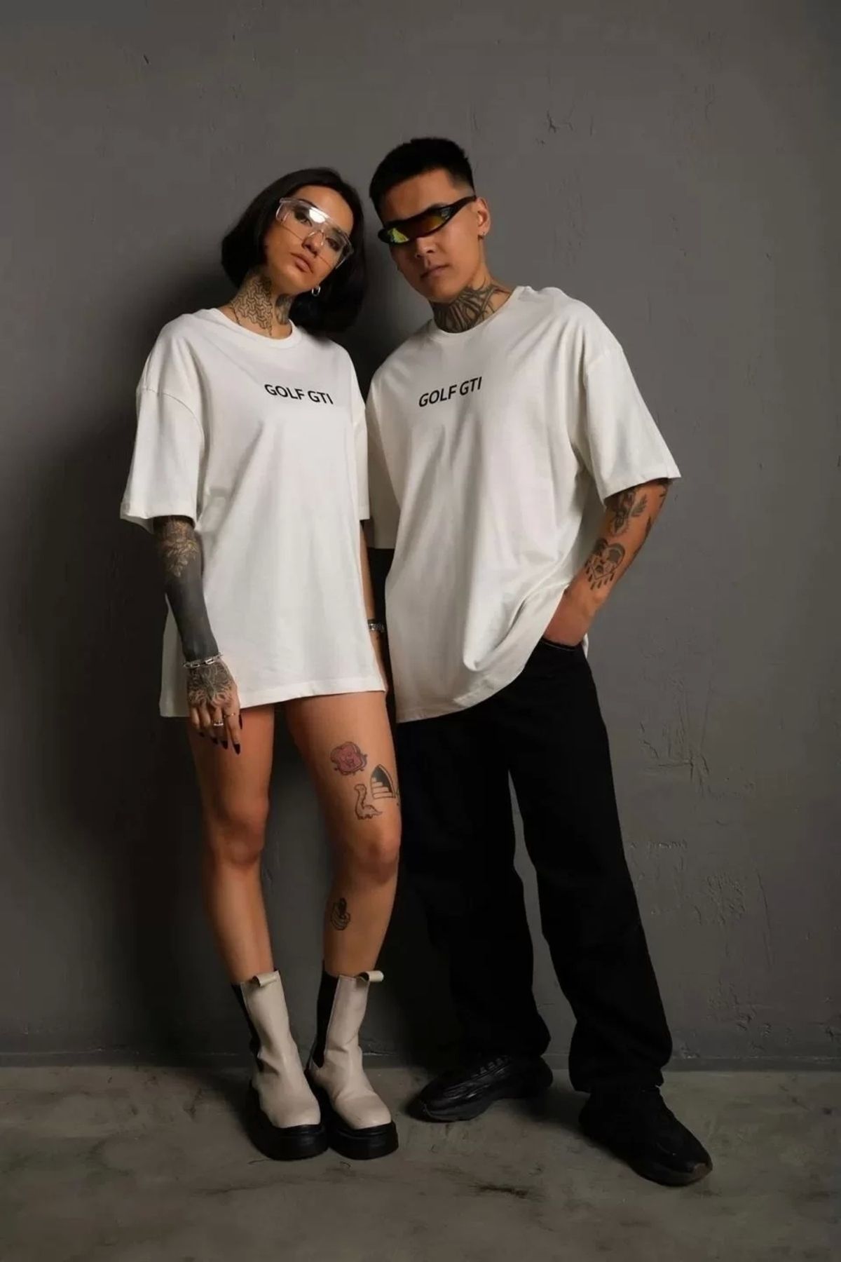 CVS Erkek Sırt Baskılı Oversize T-Shirt - Beyaz
