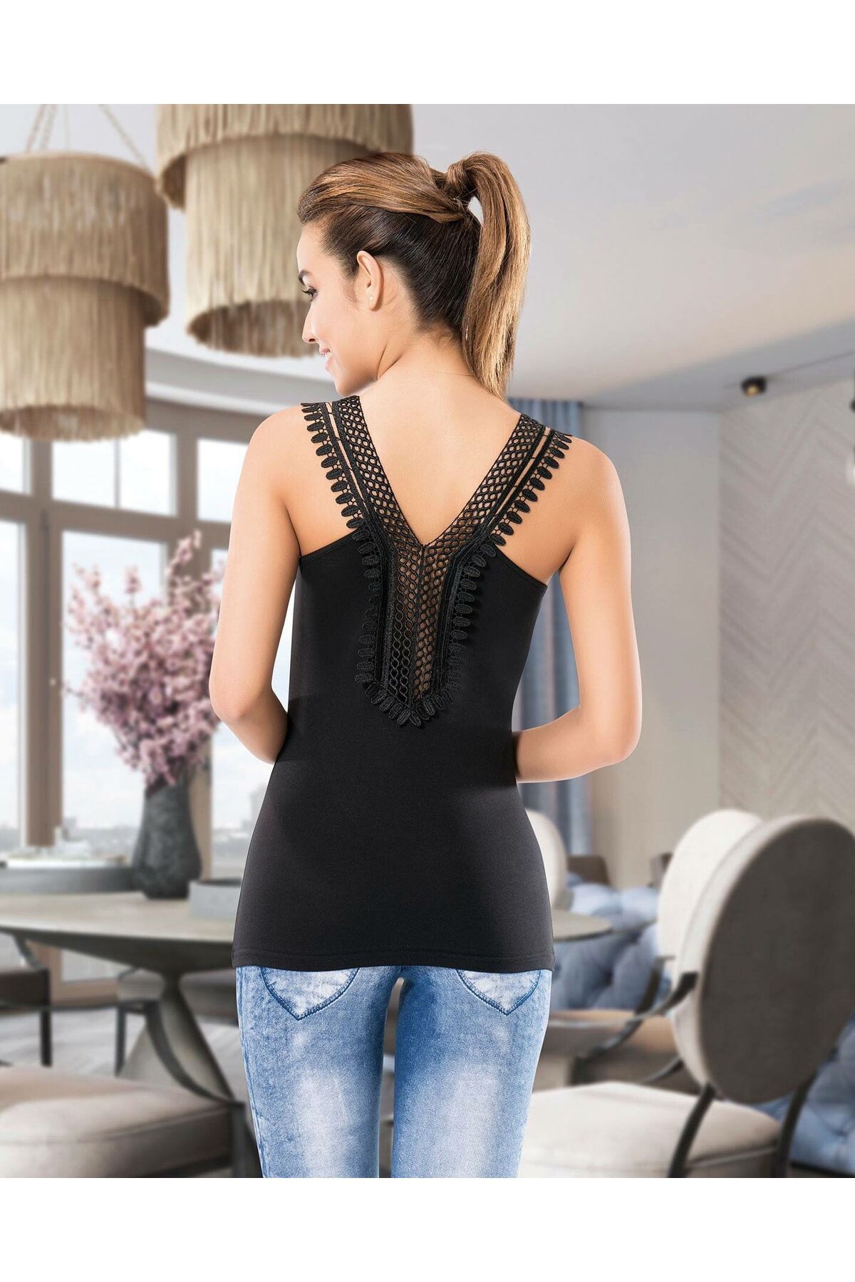 Shop58 Hediye Cantam Güpür Dantelli Dekolte Atlet 141