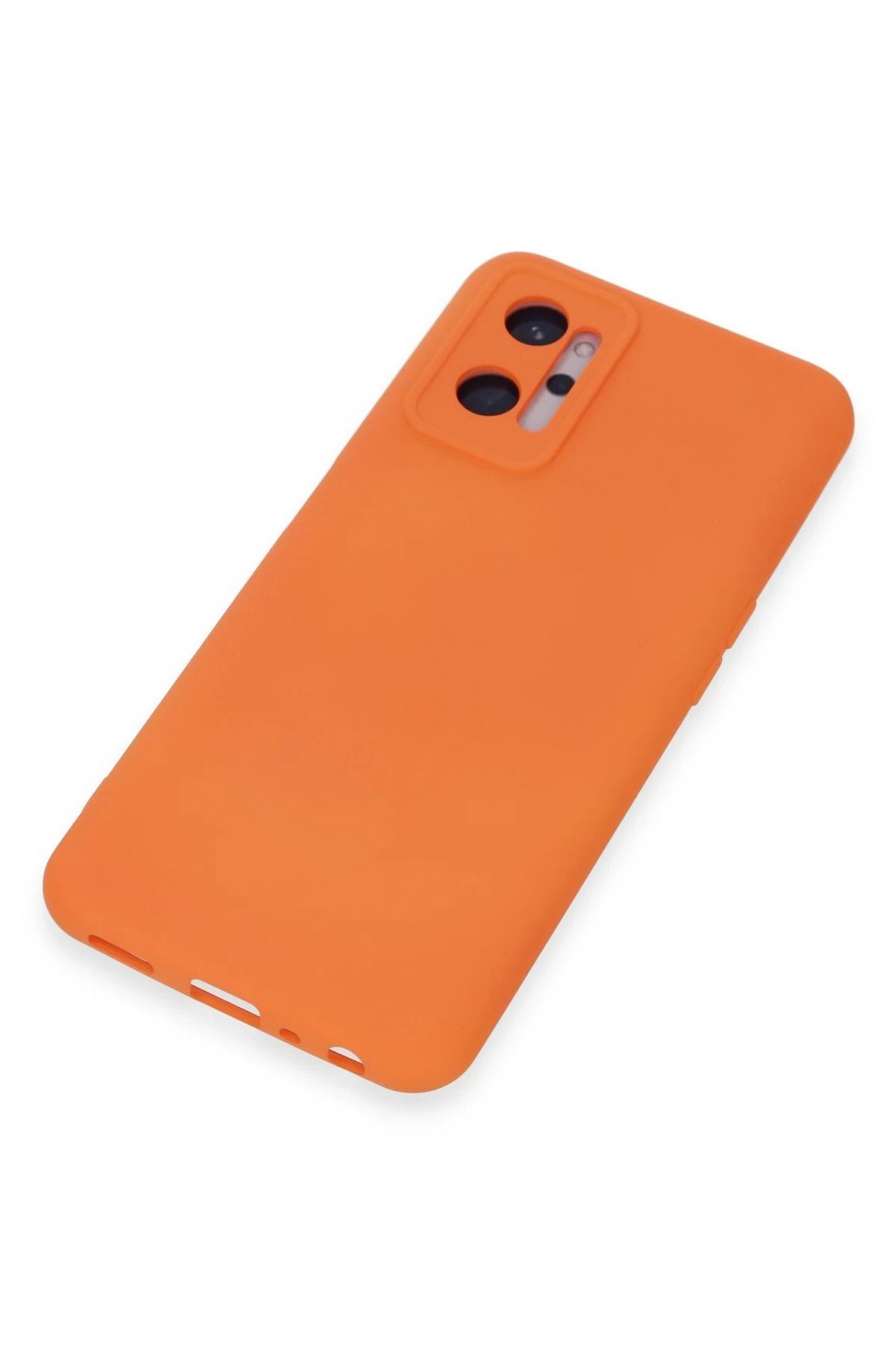 NewFace Realme 9i 4G uyumlu Kılıf Nano içi Kadife Silikon - Turuncu NRMSA