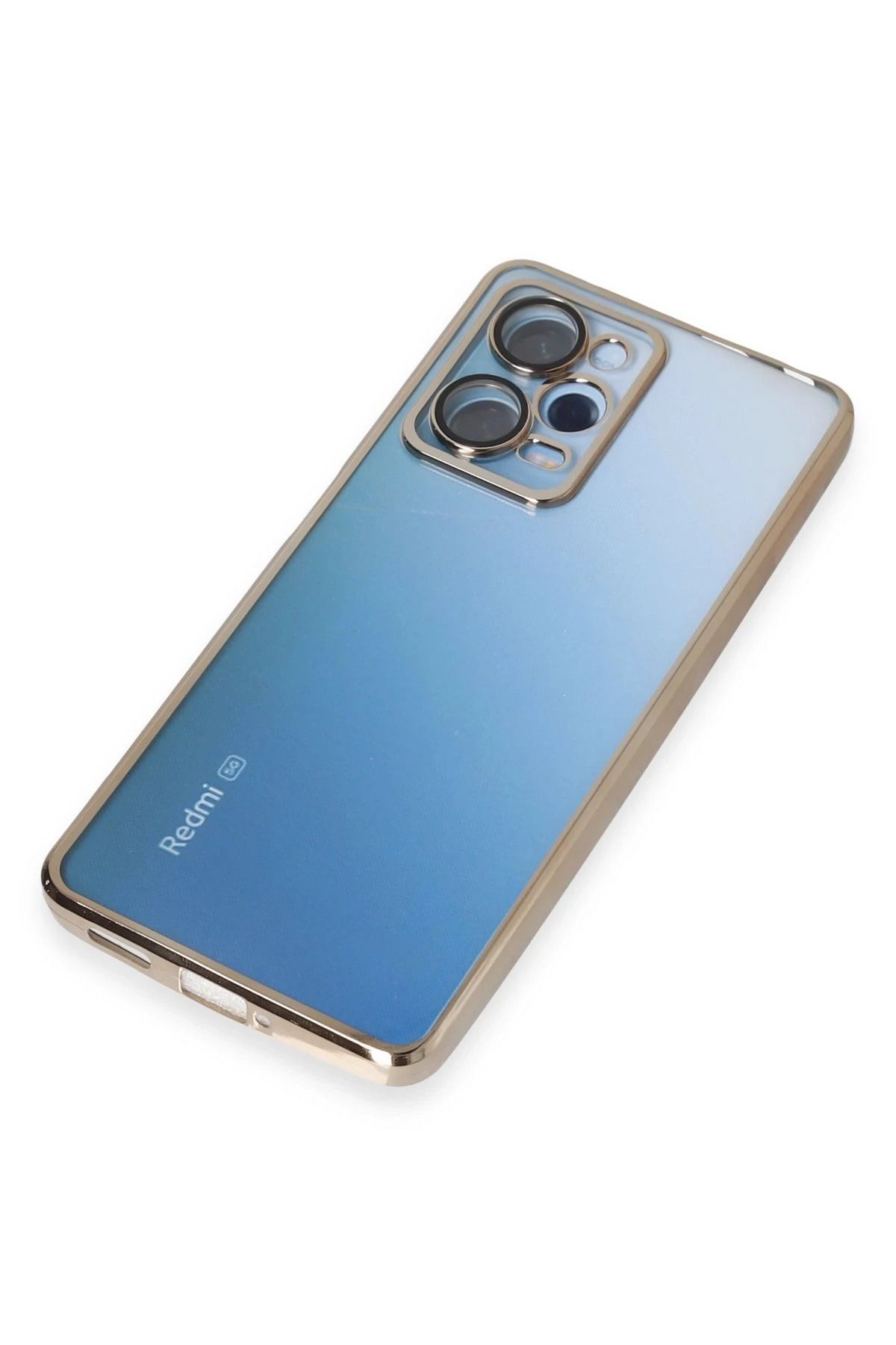 NewFace Xiaomi Redmi Note 12 Pro 5G Kılıf Lensli Silikon - Gold SVLRS