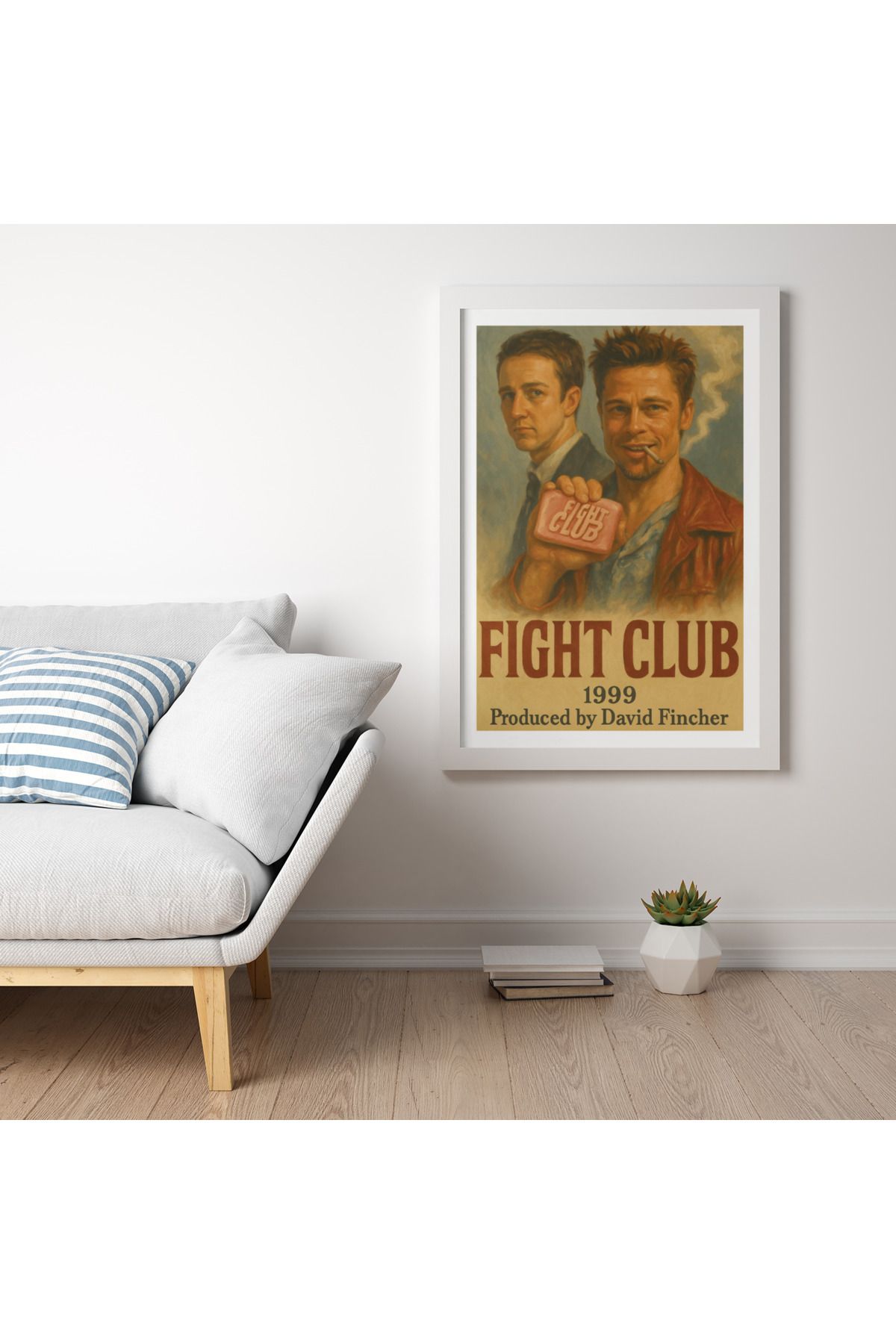 Norddesign Çerçeveli Poster Tablo Duvar Dekorasyonu - Kült Filmler Serisi - Fight Club (Dövüş Klubü)