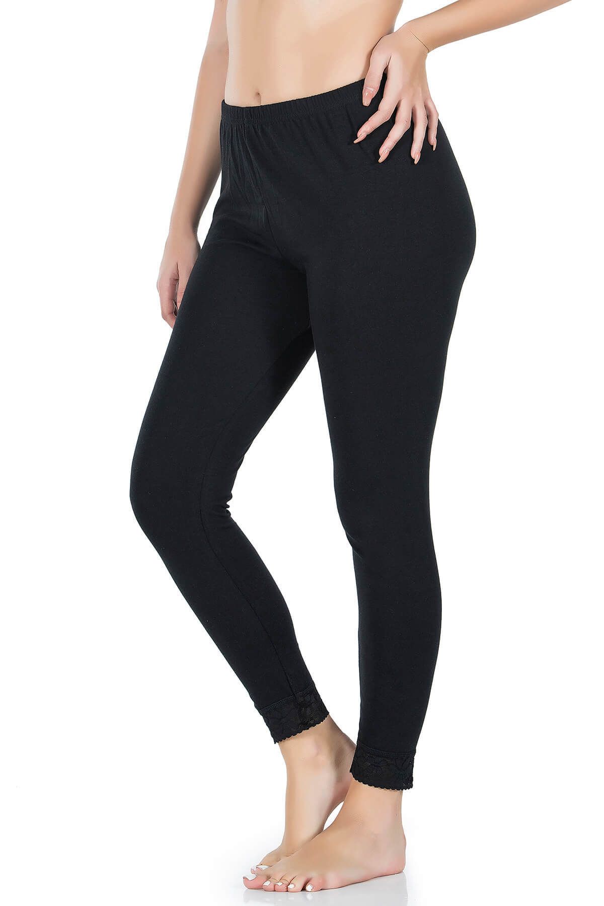Shop58 Hediye Cantam Paça Dantelli Uzun Kadın Tayt 413