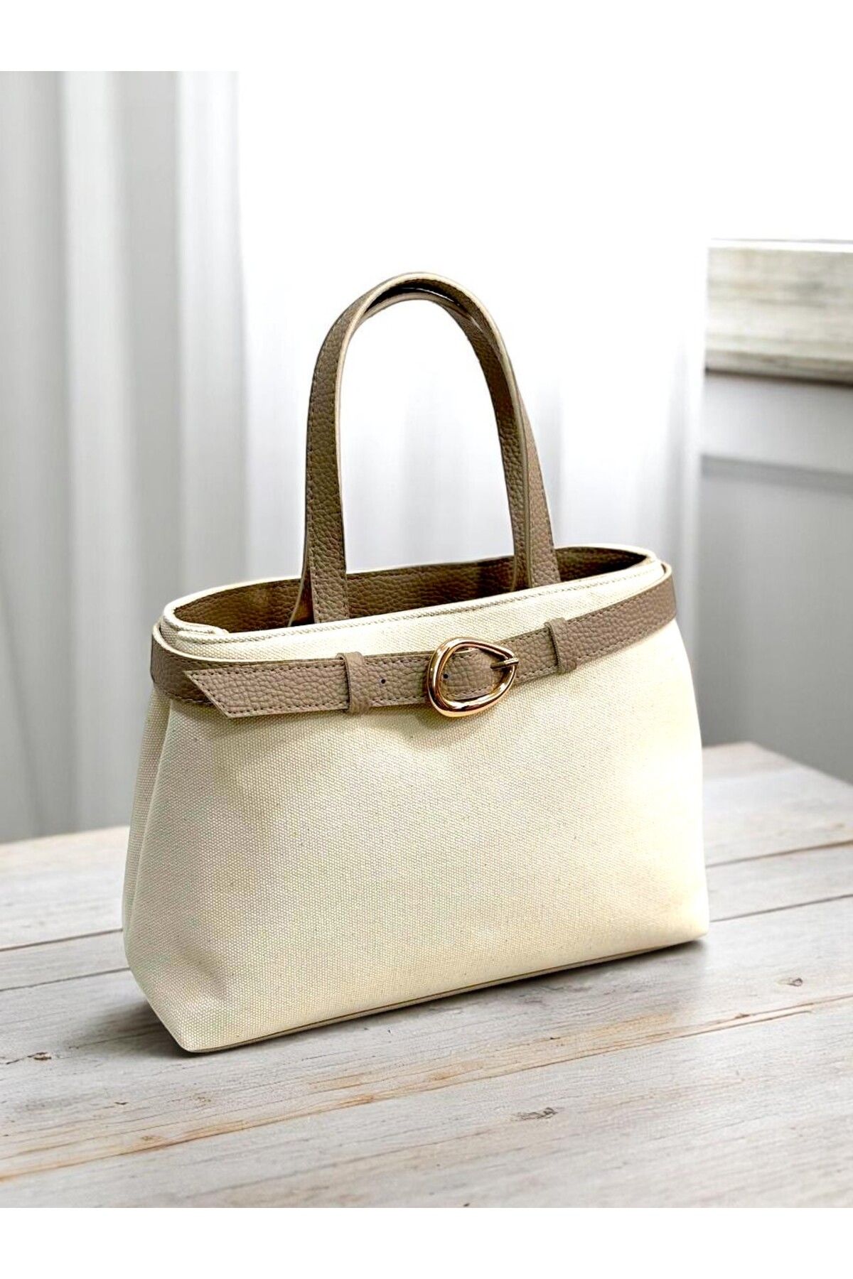 HFKY Kadın Keten Dokuma Tote Bag. El ve Omuz Çantası. RY425