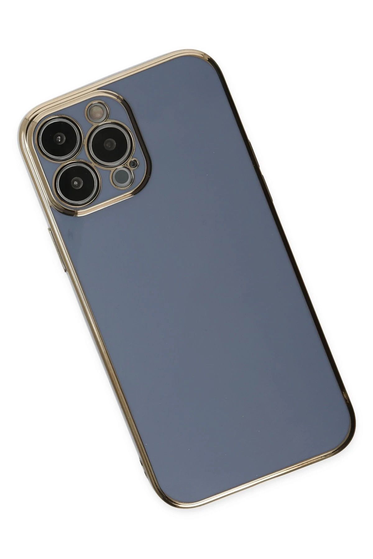 NewFace iPhone 14 Pro Kılıf Volet Silikon - Mavi GLSTD