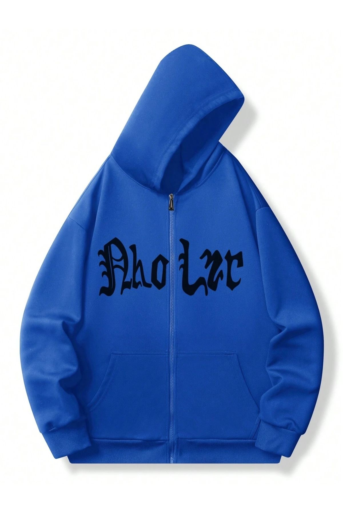 GIANTSTORE Mavi Aho Lee Baskılı Oversize Fermuarlı Hırka Unisex