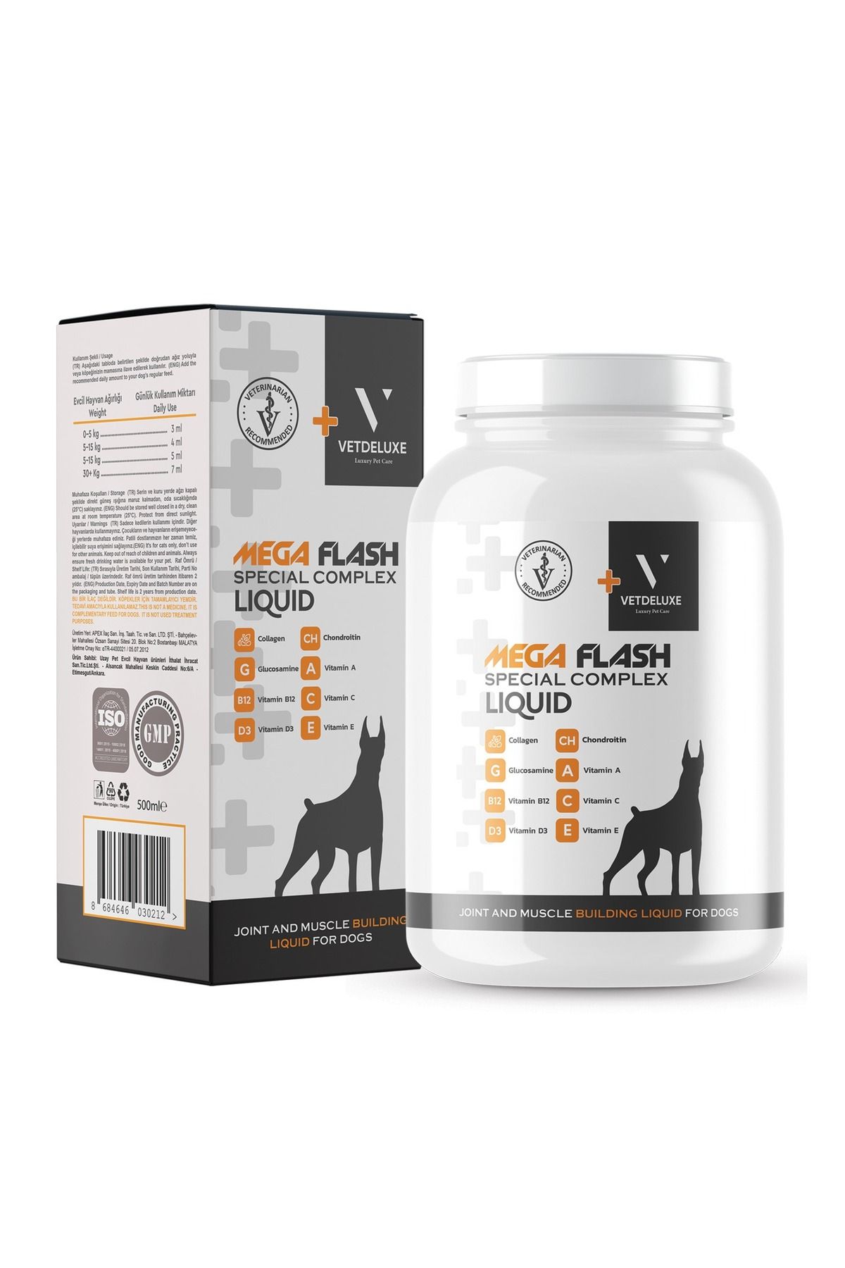 VETDELUXE Mega Flash Eklem ve Kas Geliştirici Likit 500 ml
