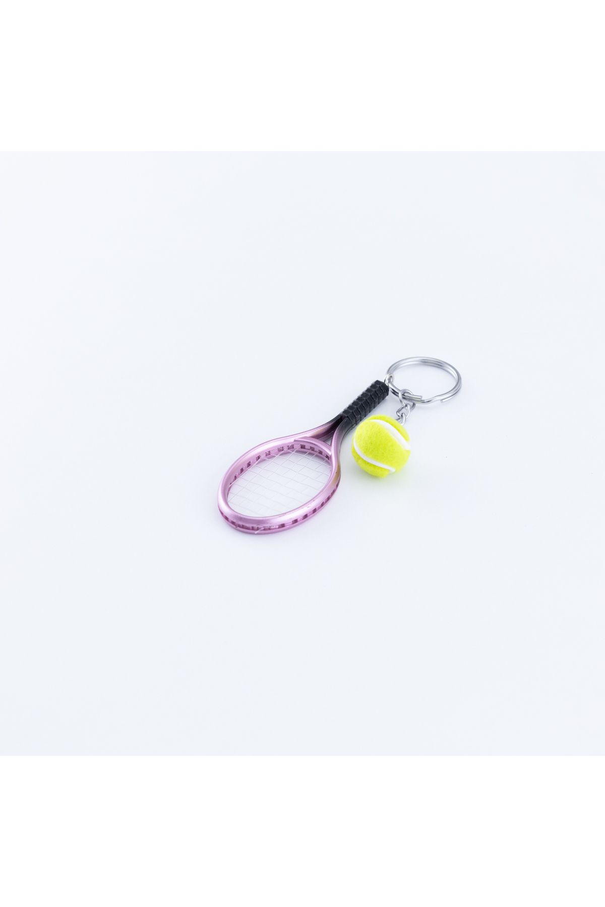 Bimotif Lila raket ve tenis topu anahtarlık