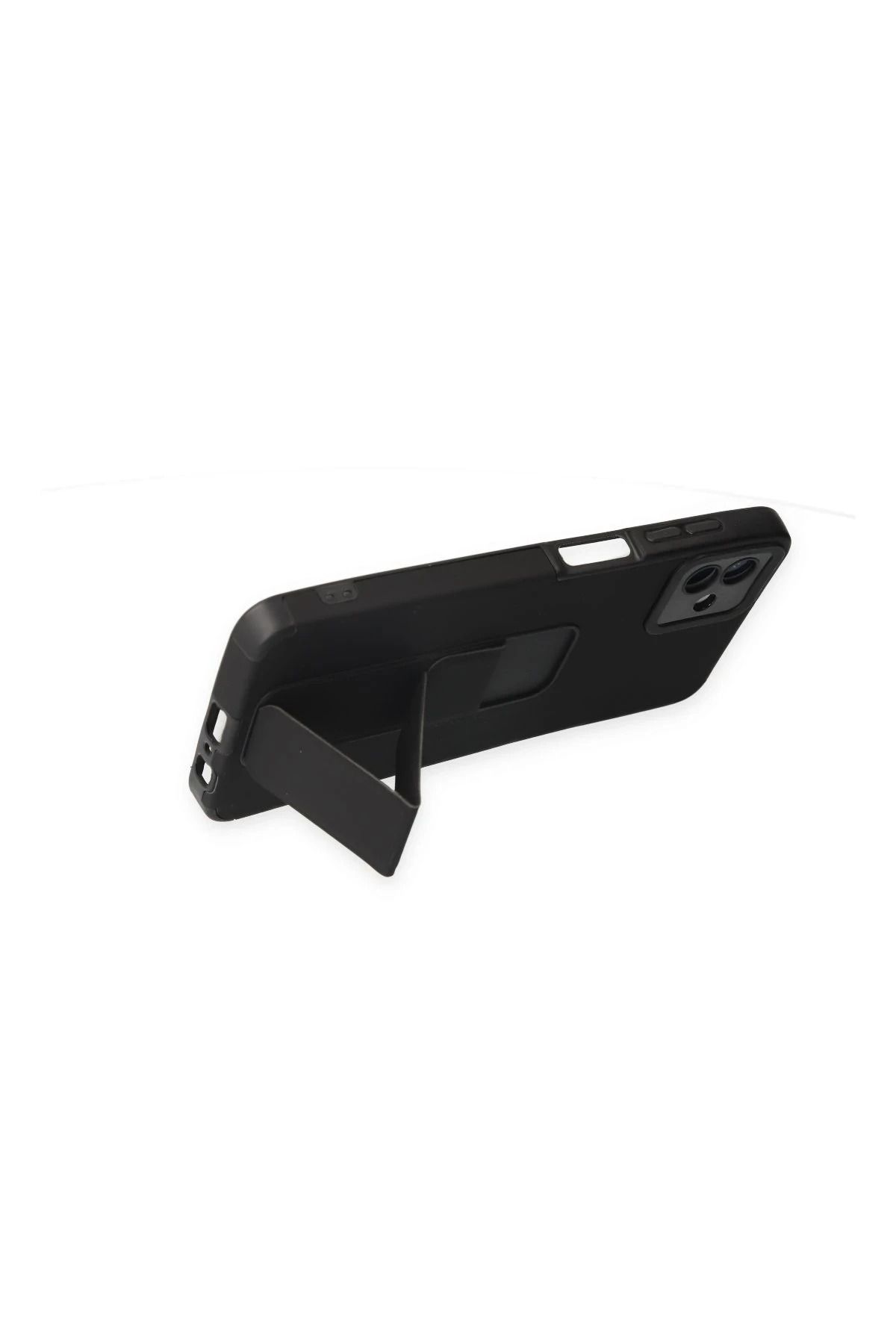 NewFace Samsung Galaxy A04 Kılıf Mega Standlı Silikon - Siyah NRMSA