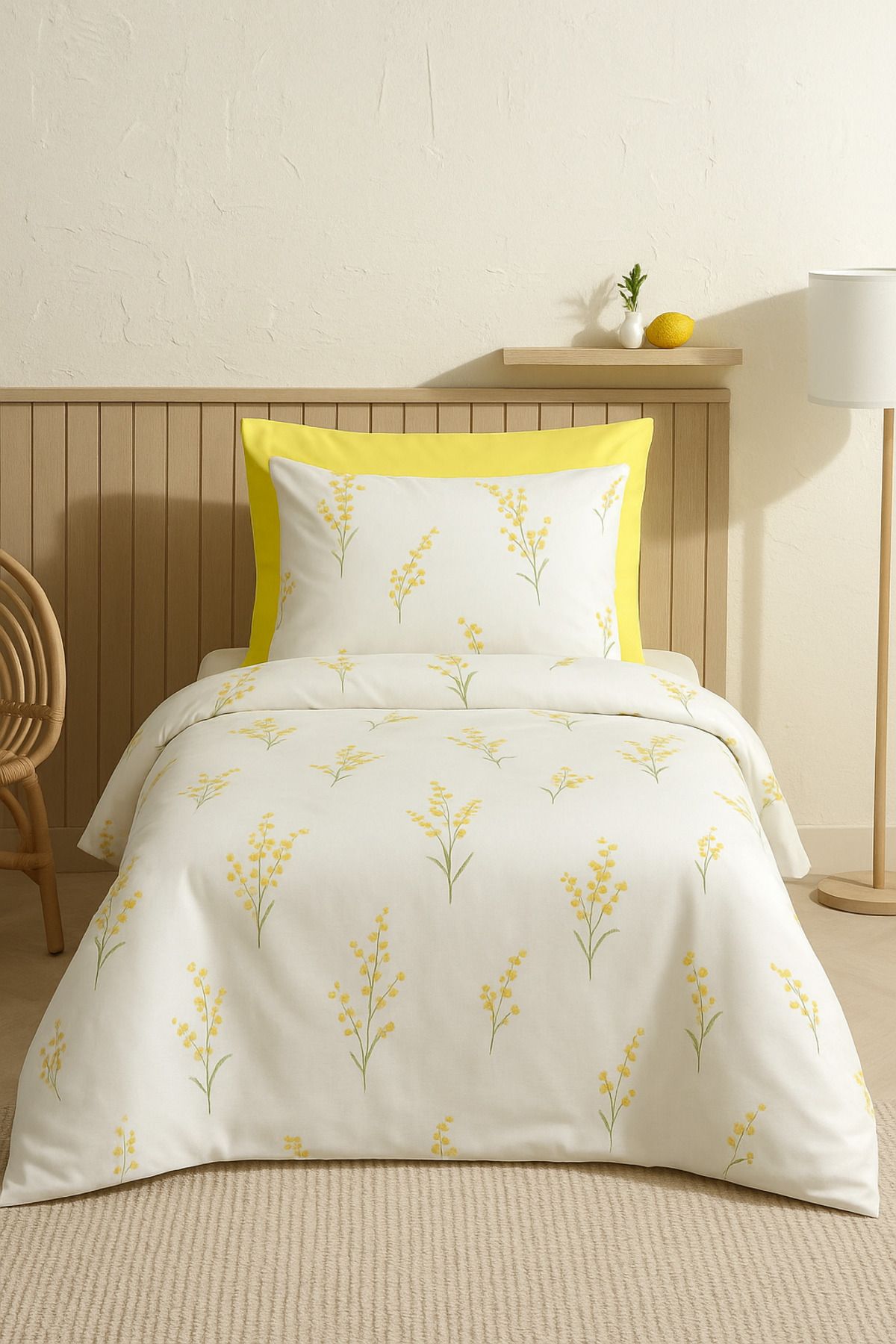 MixCotton Home Tek Kişilik Pamuk Nevresim Takımı 100x200 Lastikli Çarşaf+160x220 Yorgan Kılıfı ve Yastık Kılıfı