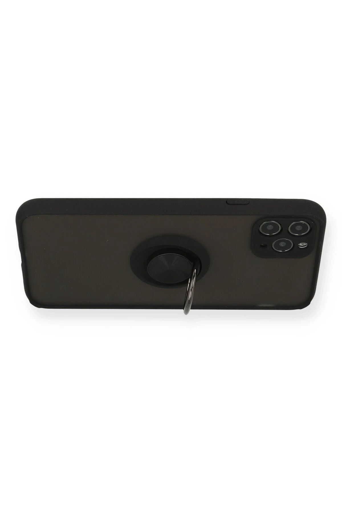 NewFace iPhone 11 Pro Kılıf Montreal Yüzüklü Silikon Kapak - Siyah SVLRS
