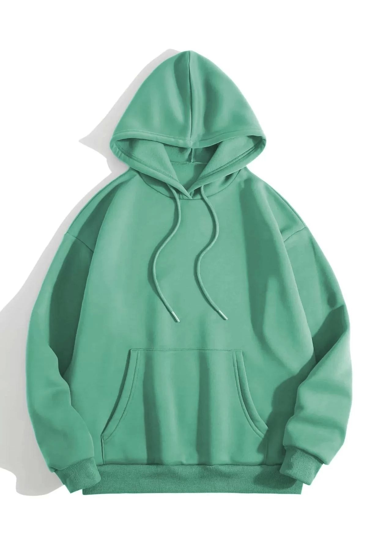 CVS Erkek Düz Kapüşonlu Sweat - Mint Yeşili